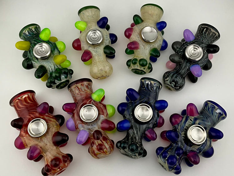 Glass Fidget Spinner Chillum Pipe