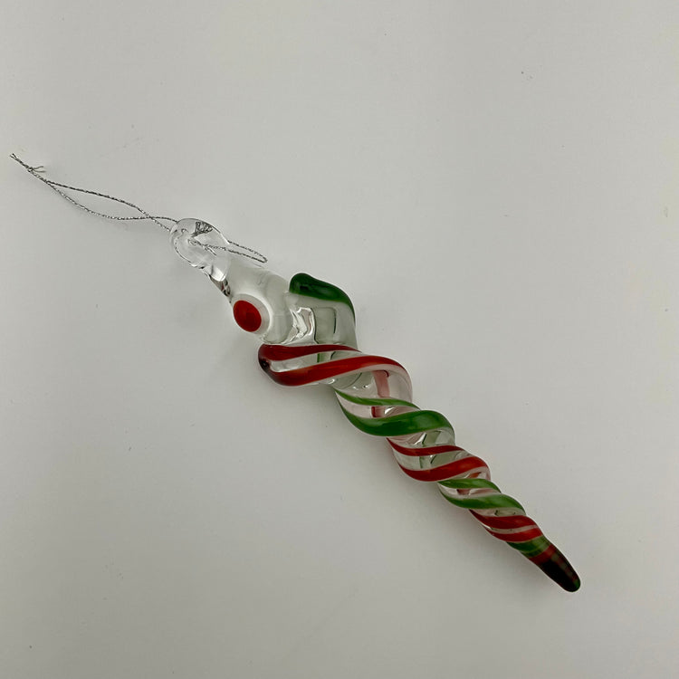 Multiple Colored Glass Icicle  Ornaments with Twist Design 16mm