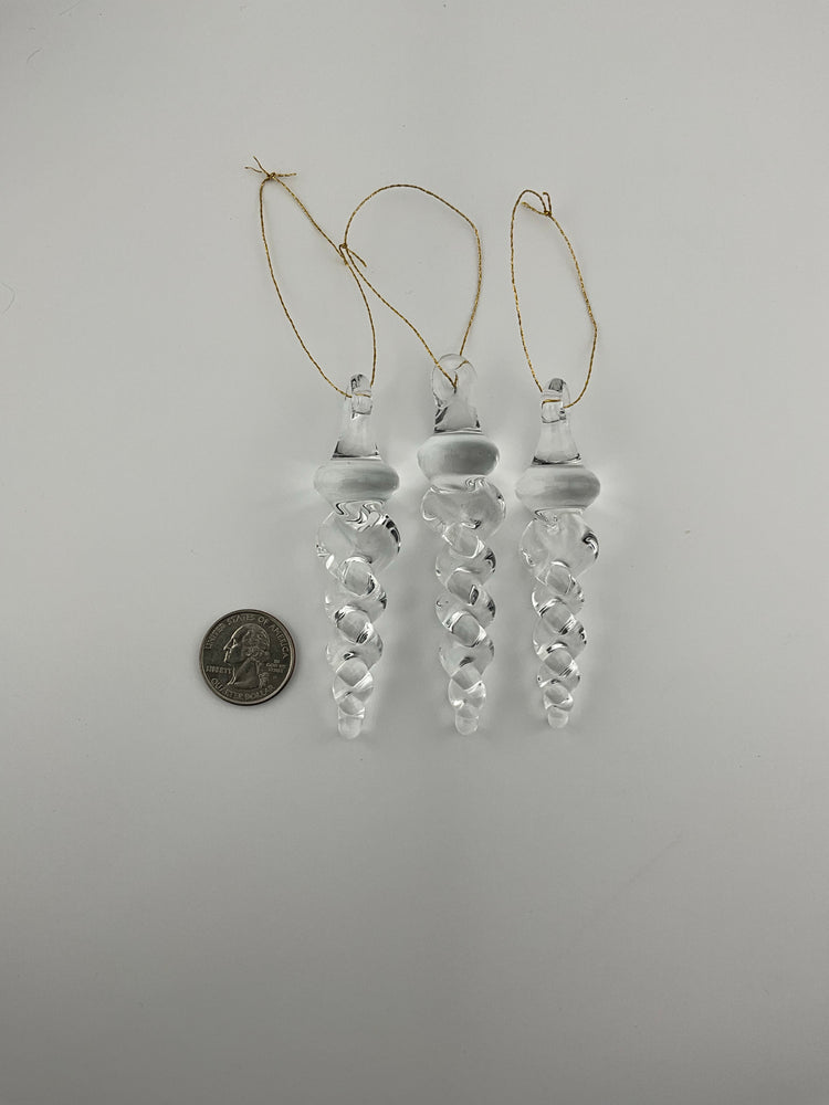 3 for $10  Small Clear Icicle Ornament