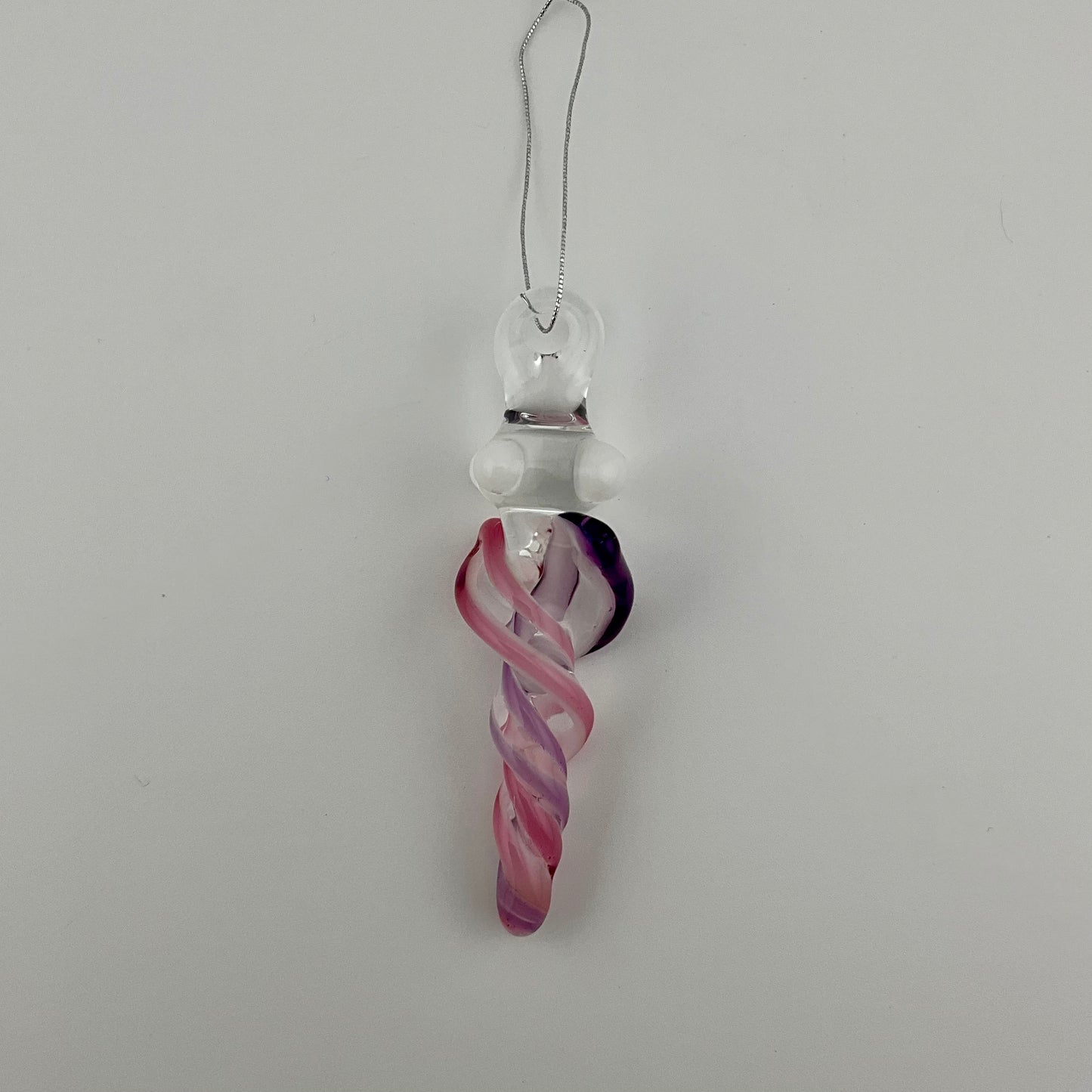 Mini Telemagenta and Royal Jelly Glass Icicle Ornaments