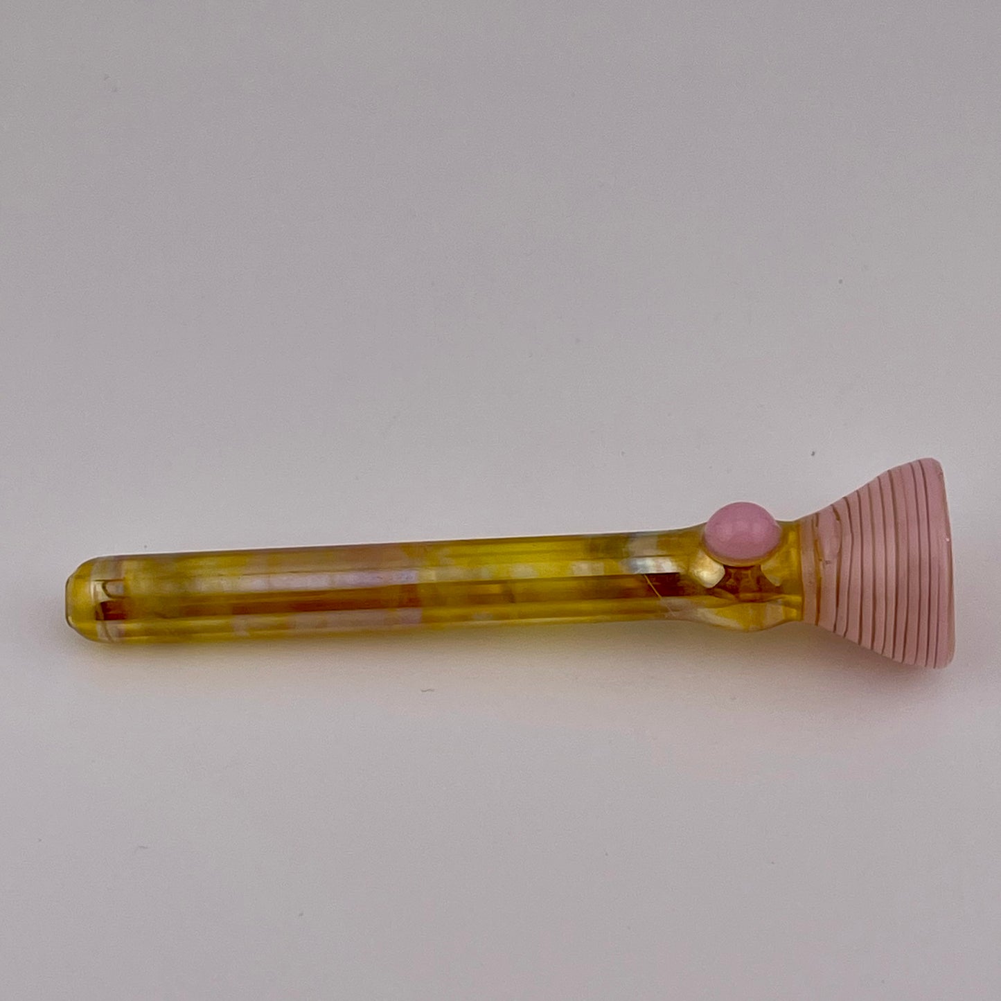 Pink Chillum Pipe Silver Fumed