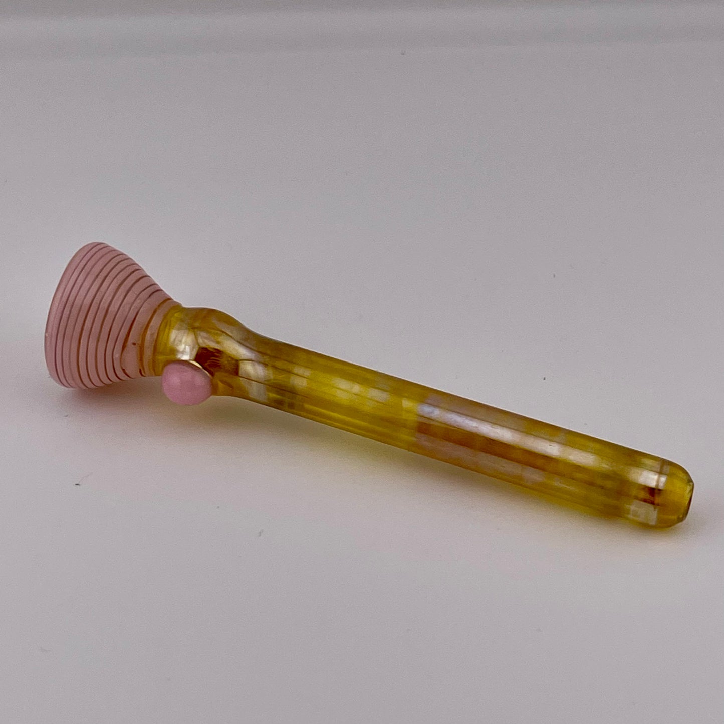 Pink Chillum Pipe Silver Fumed