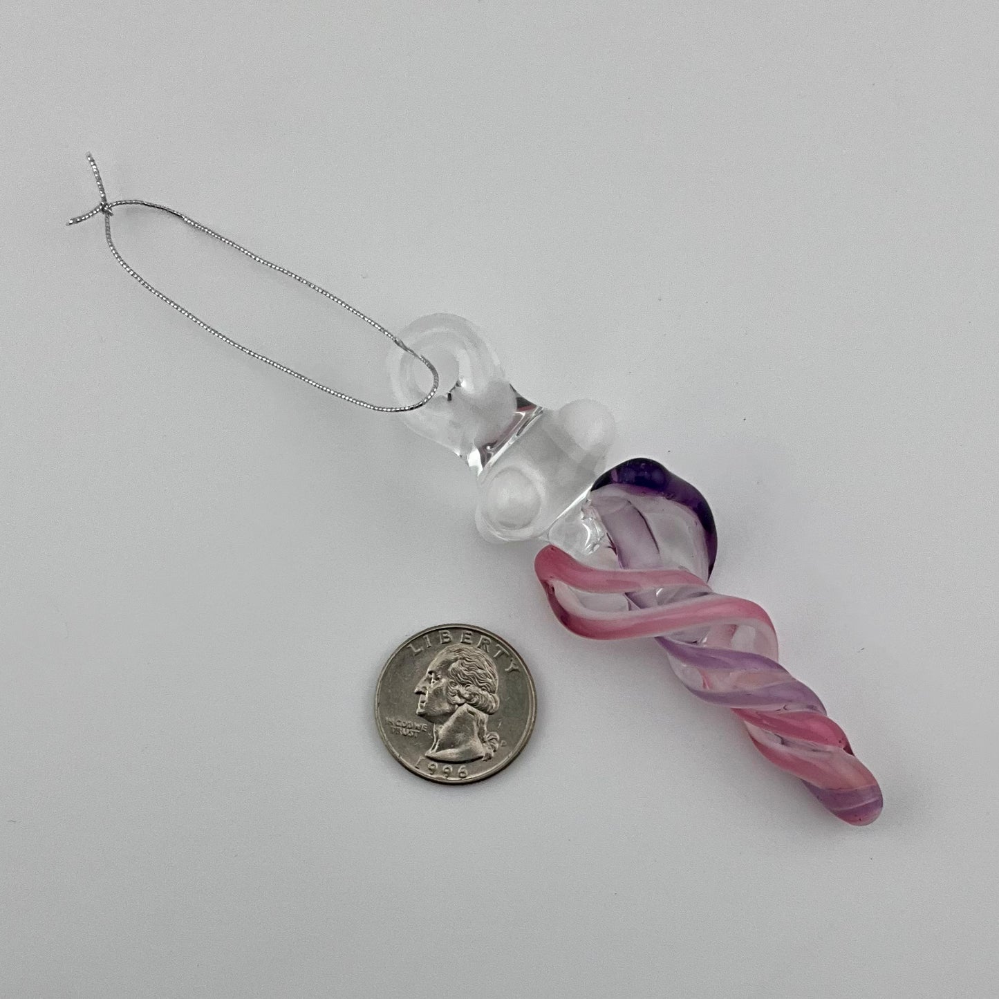 Mini Telemagenta and Royal Jelly Glass Icicle Ornaments