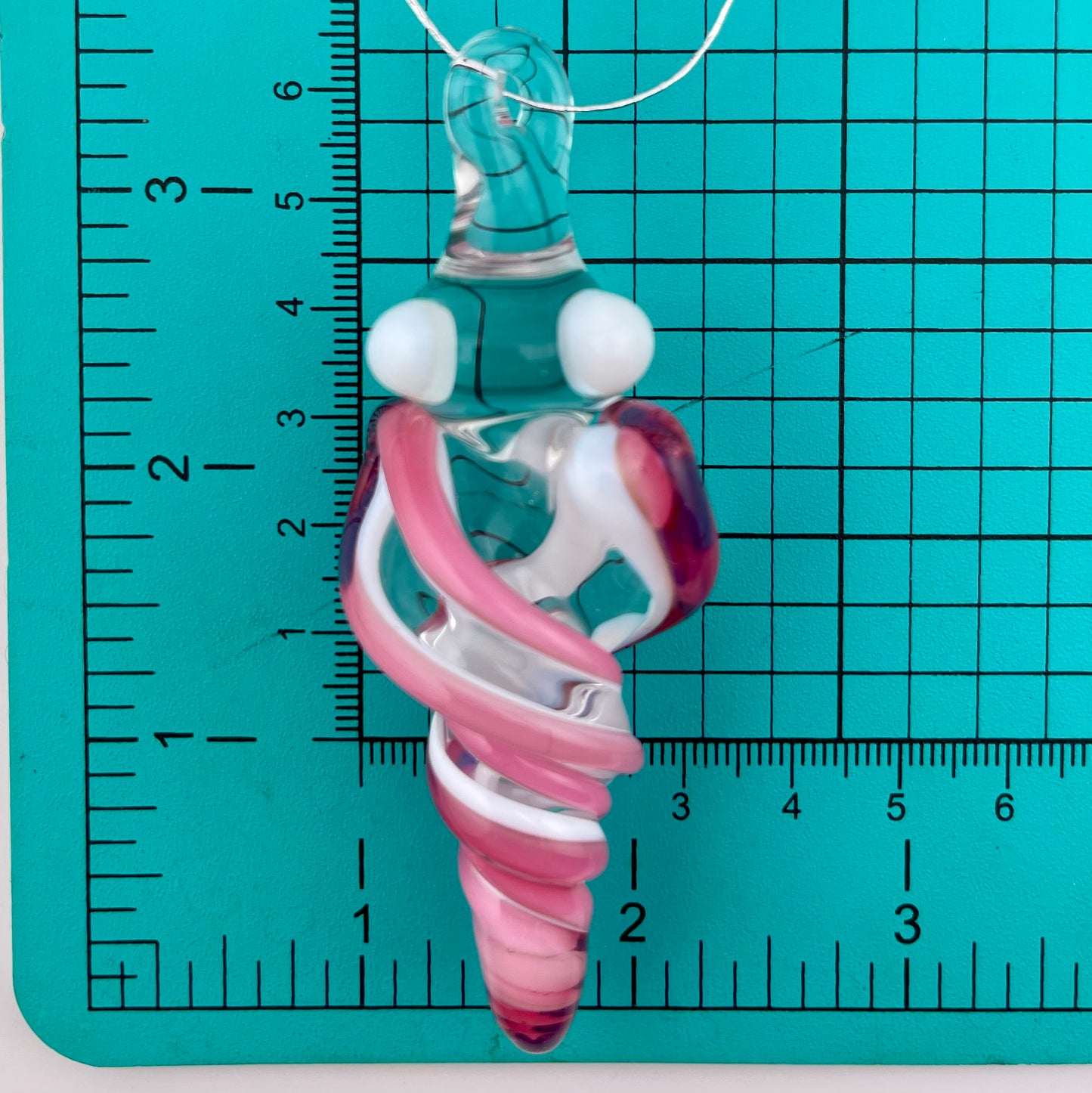 Mini Telemagenta over White Glass Icicle Ornaments