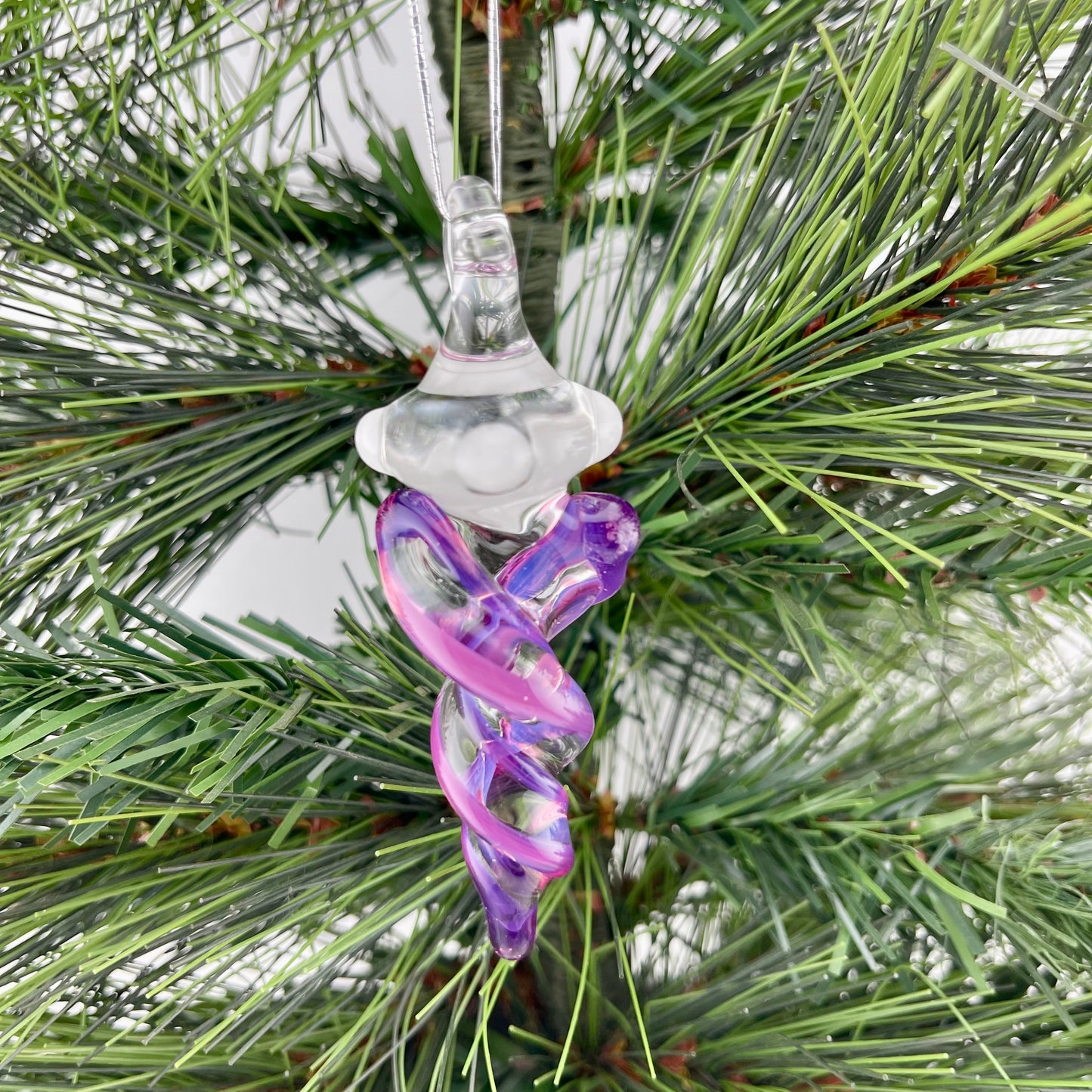 Mini Gold Amethyst Glass Icicle Ornaments