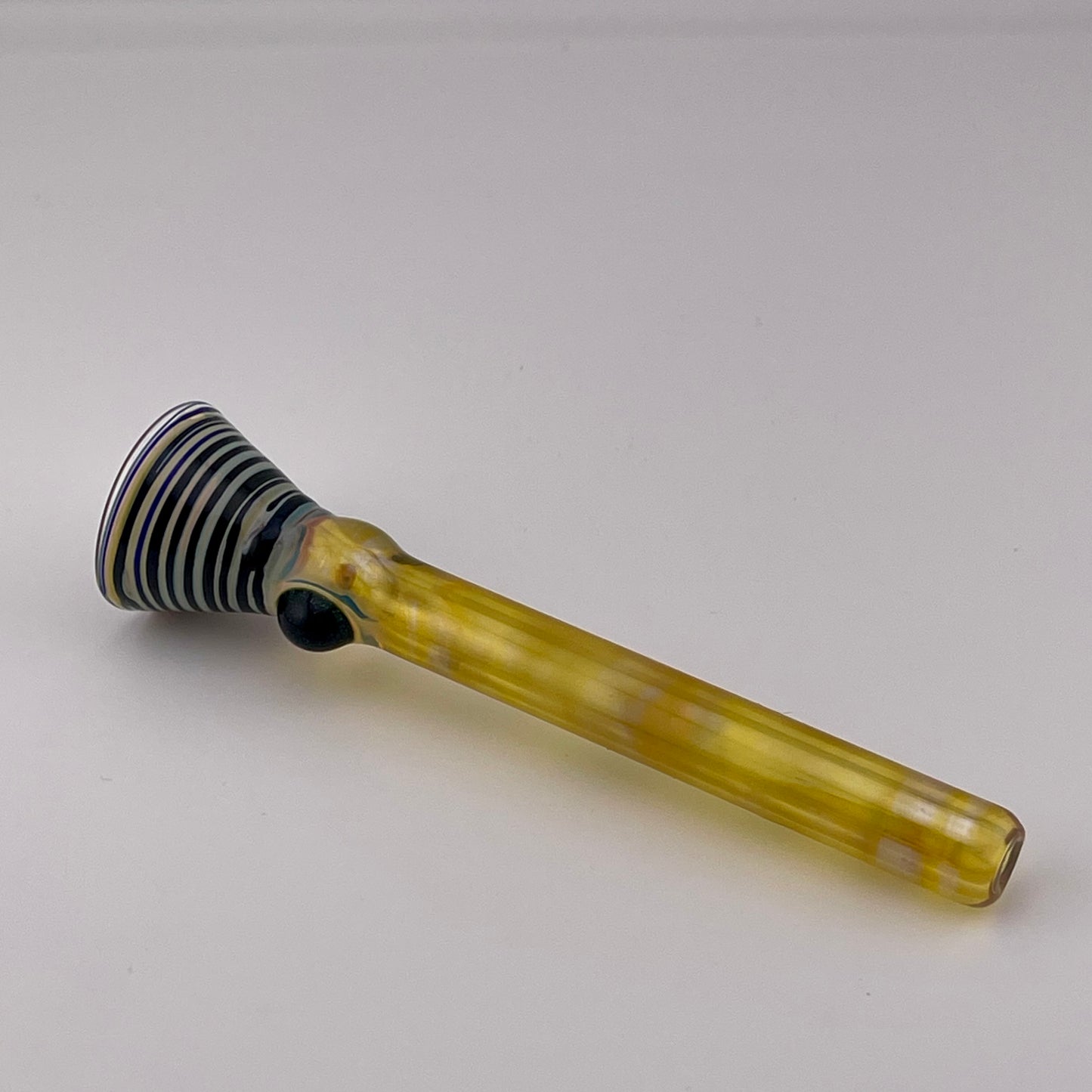 Black Chillum Pipe Silver Fumed