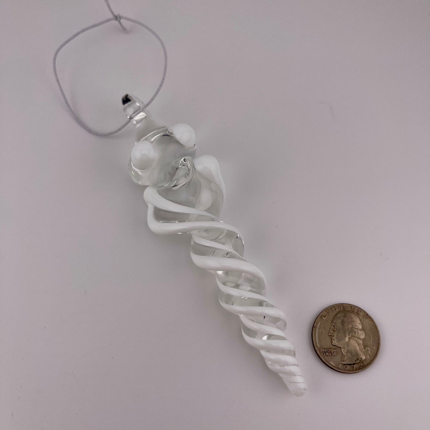 3 Pack White Glass Icicle Ornament  "Holiday Special"