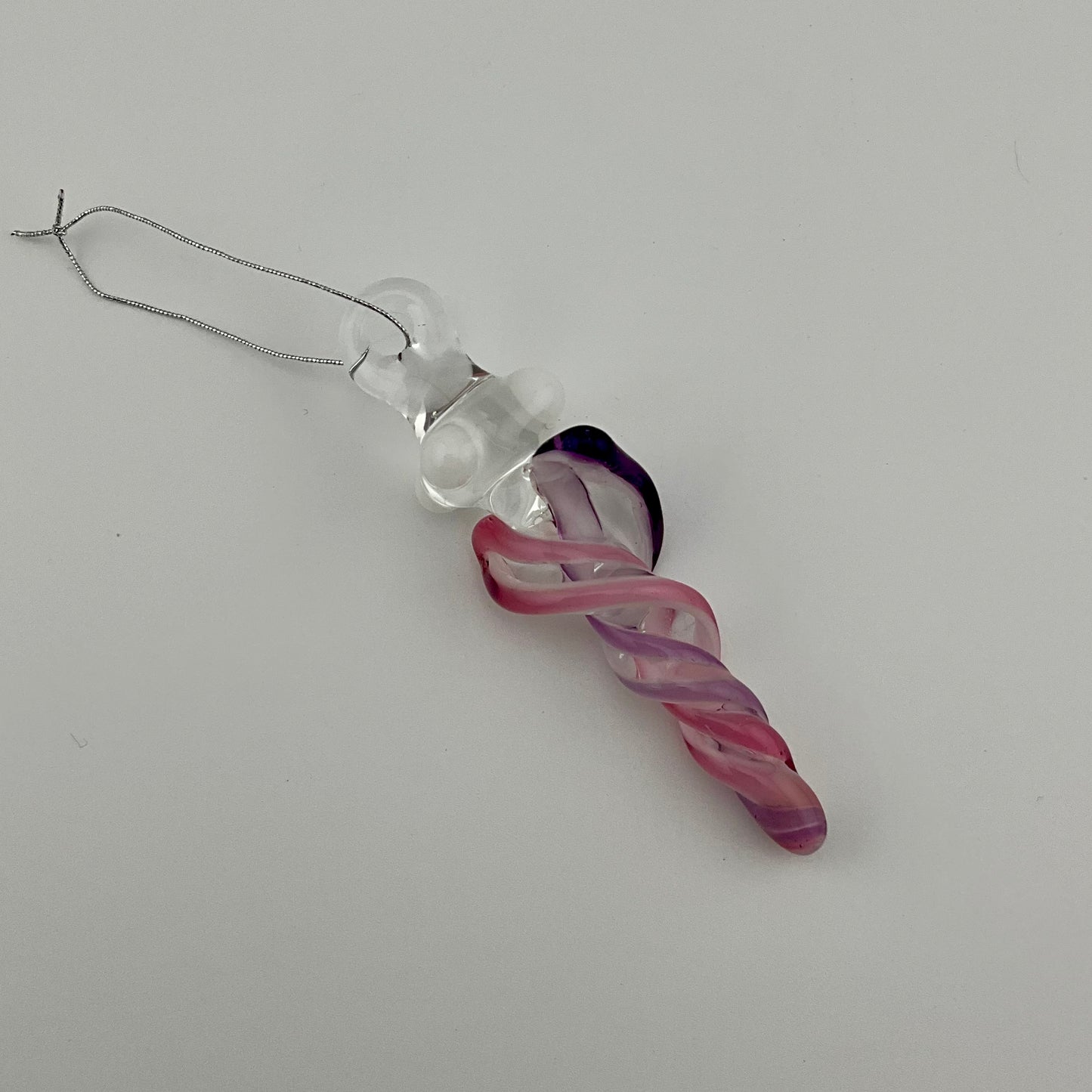 Mini Telemagenta and Royal Jelly Glass Icicle Ornaments