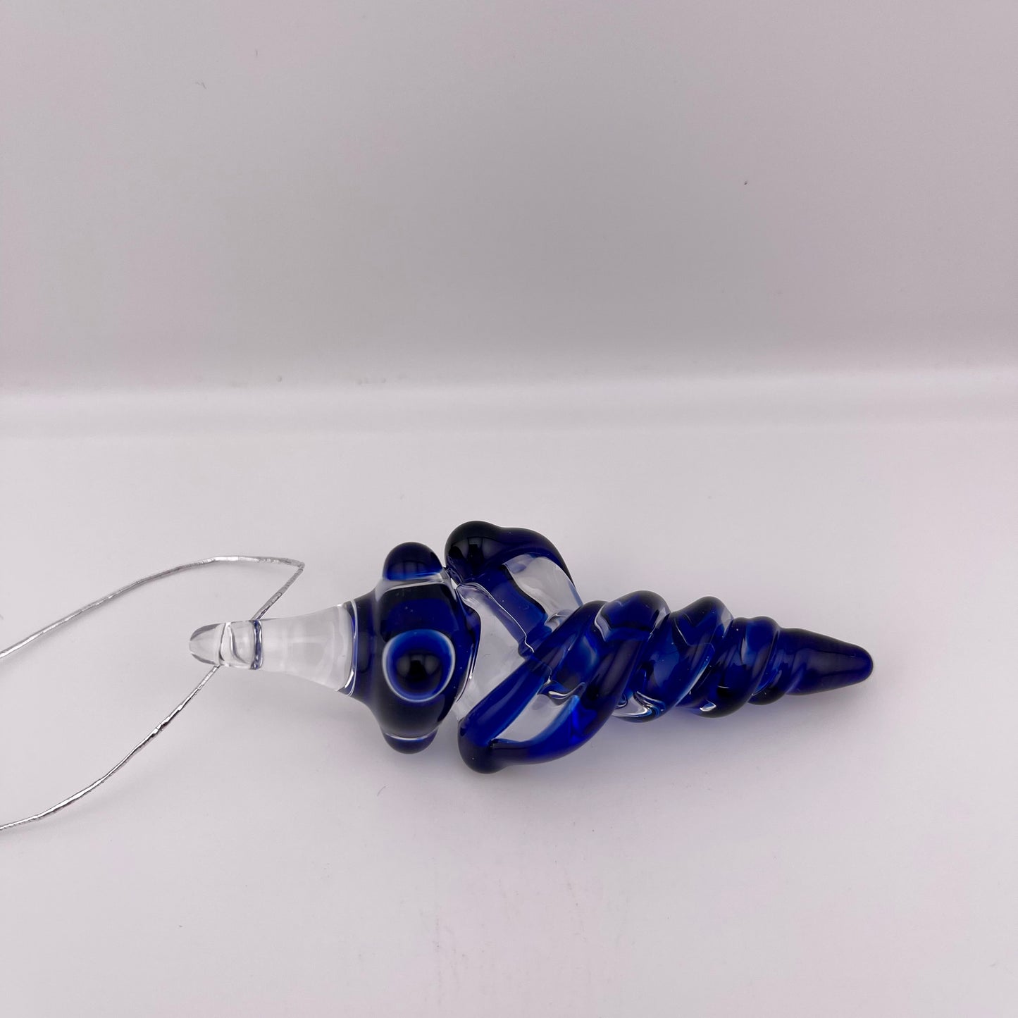 Mini Cobalt Blue Glass Icicle Ornaments