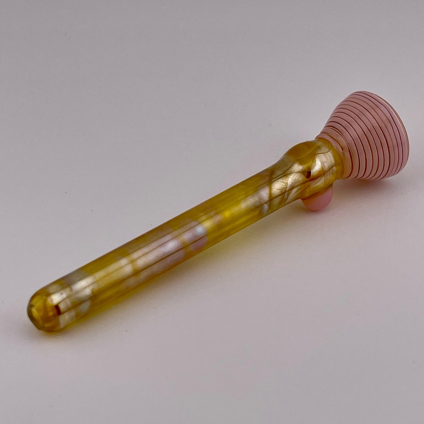 Pink Chillum Pipe Silver Fumed