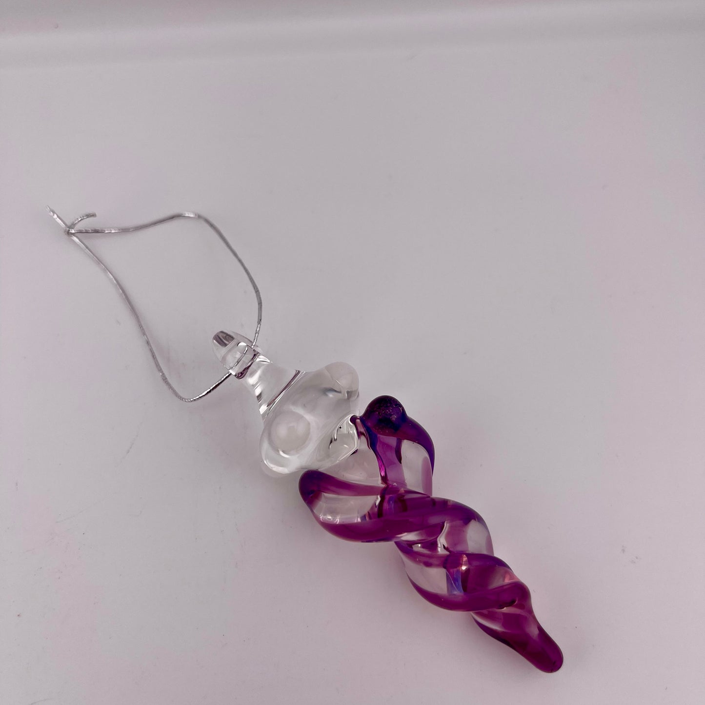 Mini Gold Amethyst Glass Icicle Ornaments