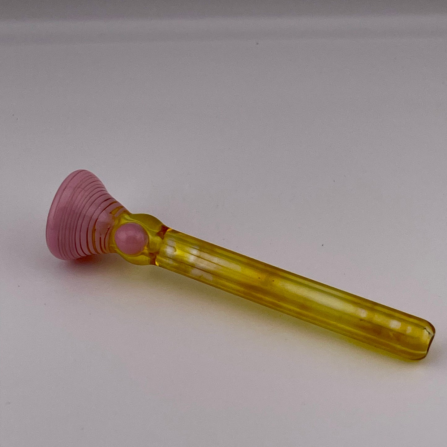 Pink Chillum Pipe Silver Fumed