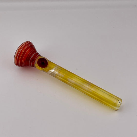 Red Chillum Pipe Silver Fumed