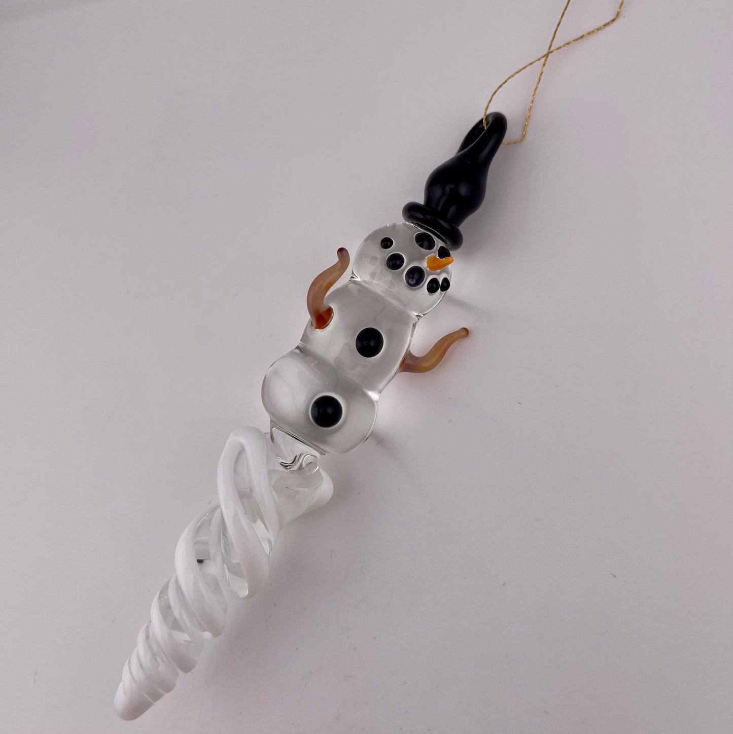 Snowman White Icicle Ornament