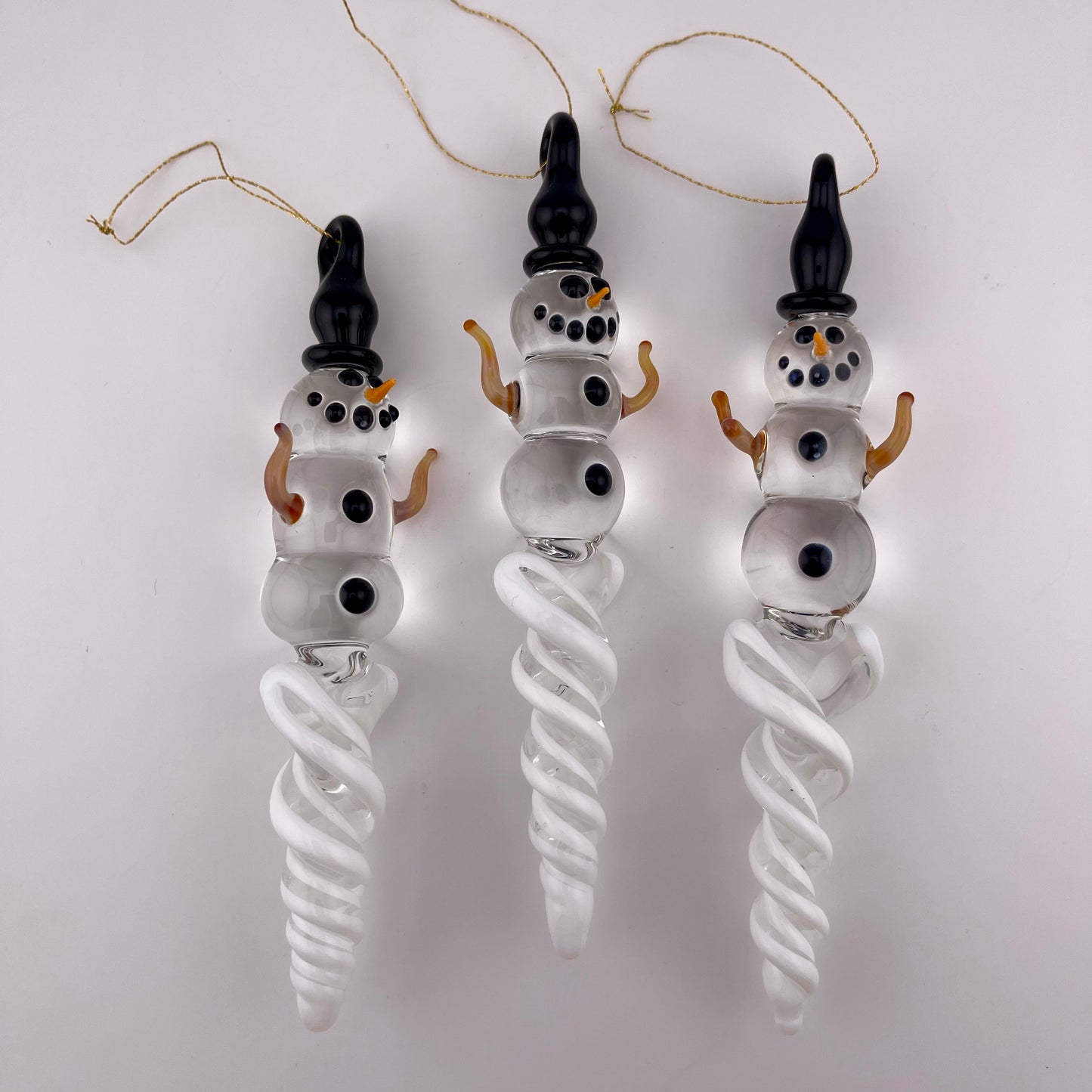 Snowman White Icicle Ornament