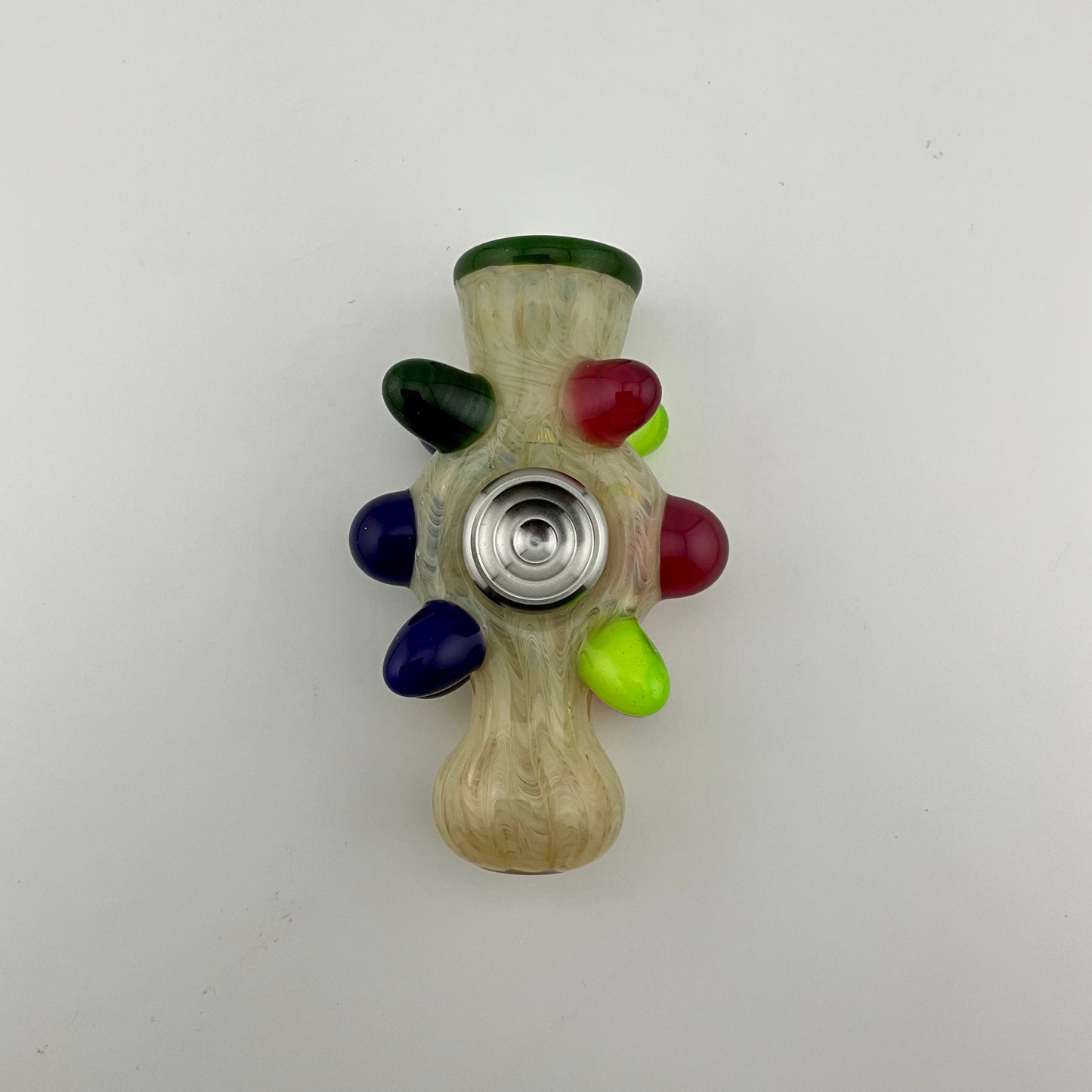 Glass Fidget Spinner Pipe Silver Fumed Color 2