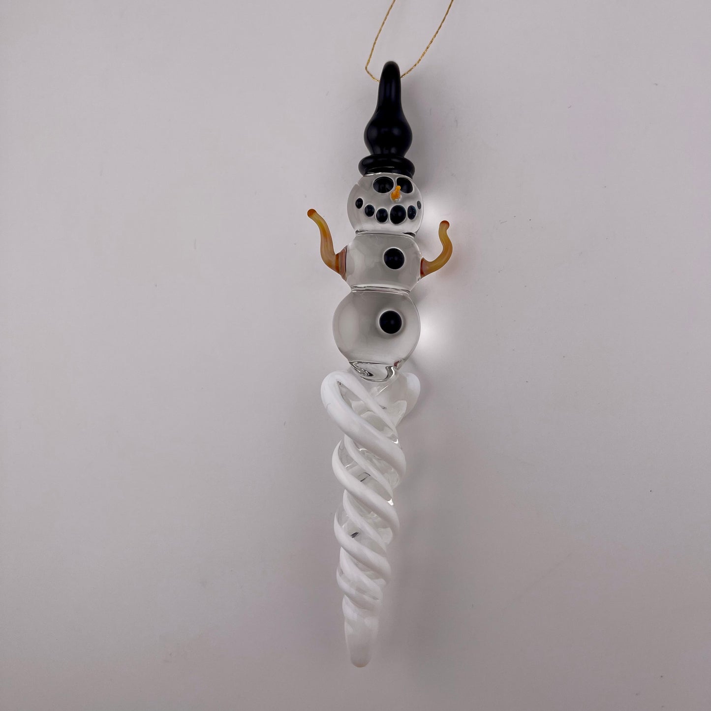 Snowman White Icicle Ornament