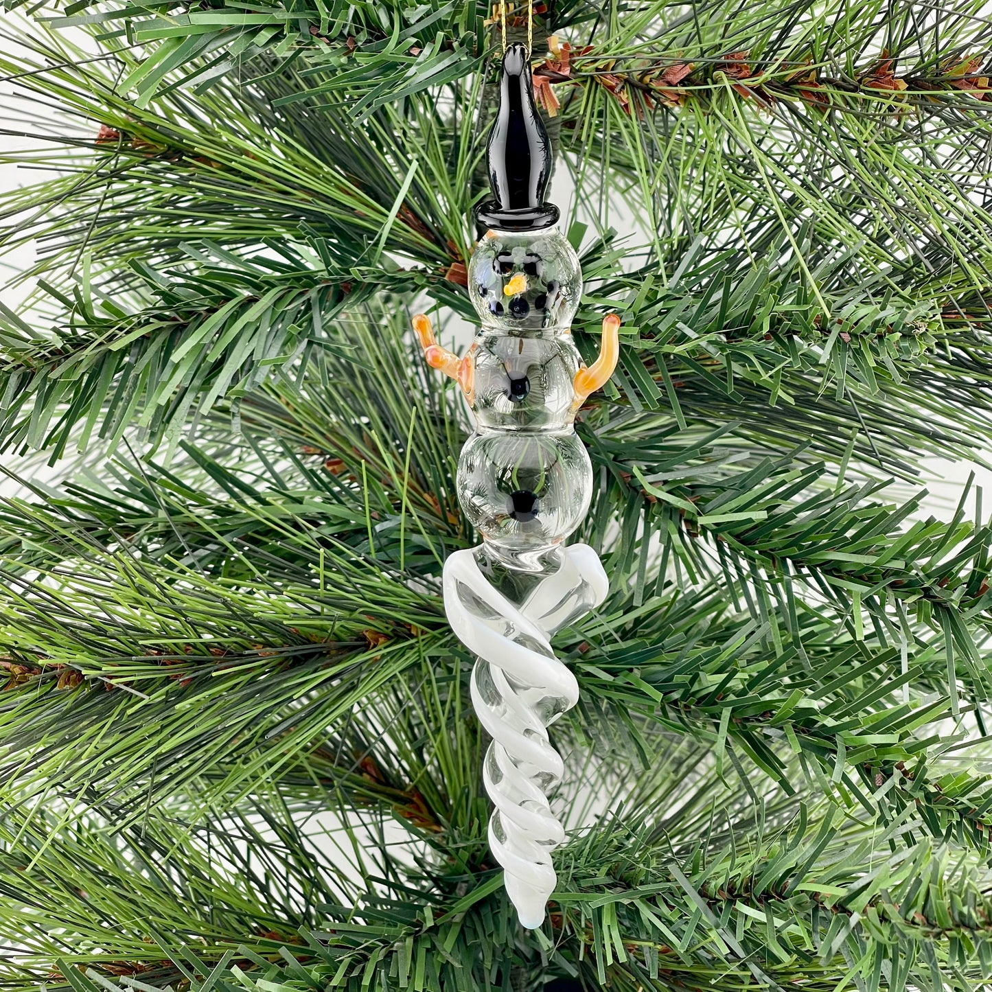 Snowman White Icicle Ornament