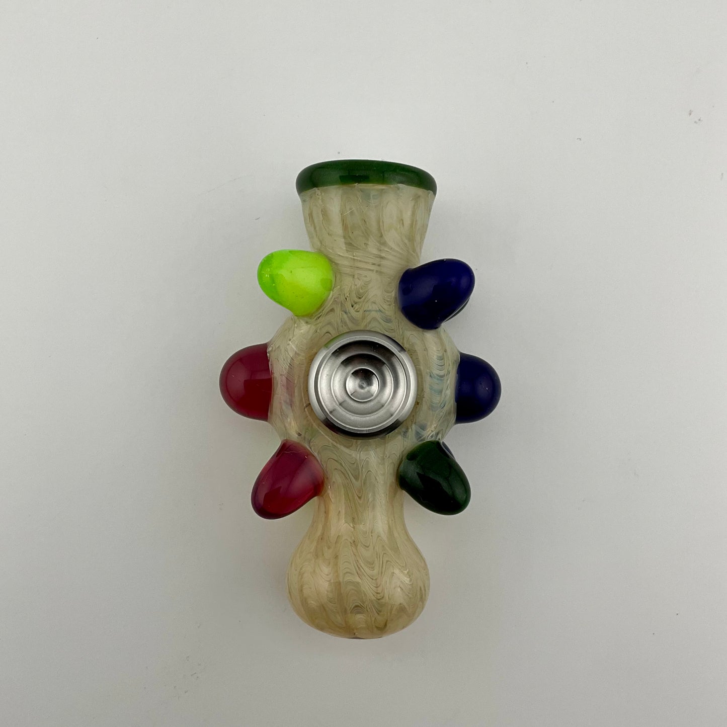 Glass Fidget Spinner Pipe Silver Fumed Color 2