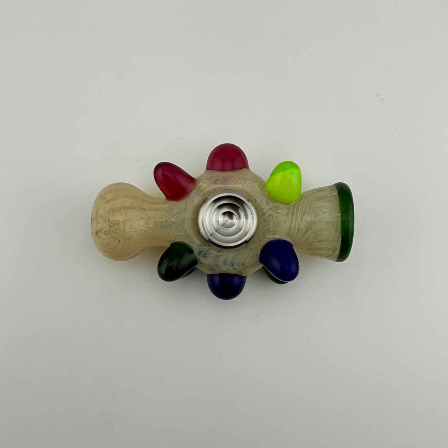 Glass Fidget Spinner Pipe Silver Fumed Color 2