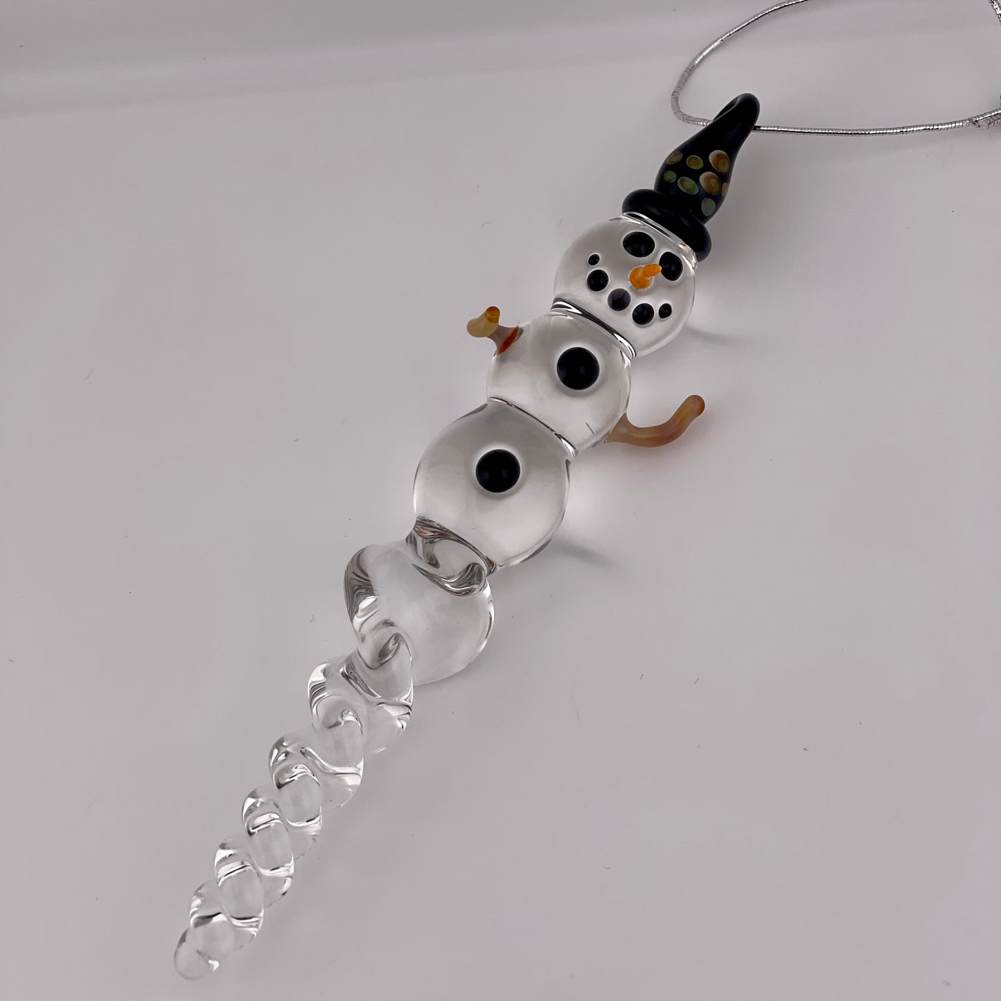 Snowman Clear Icicle Ornaments