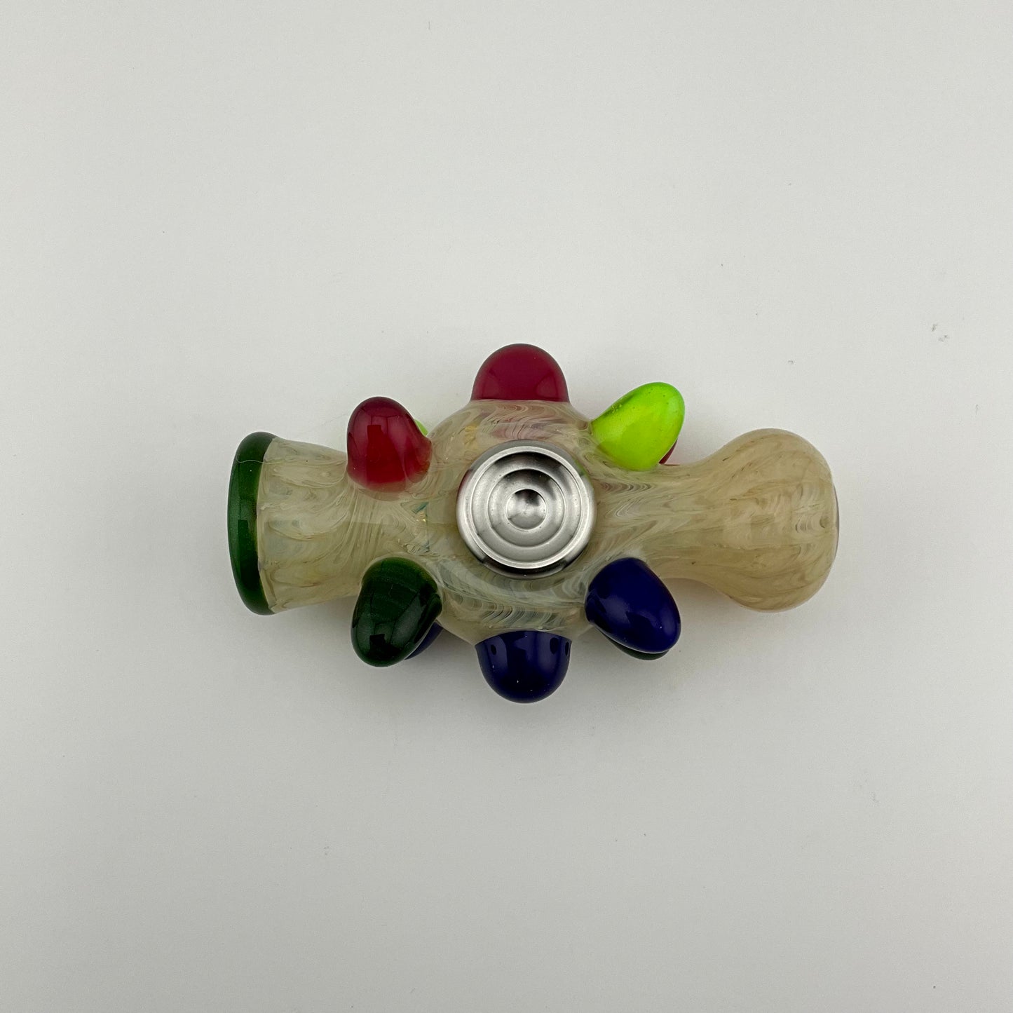 Glass Fidget Spinner Pipe Silver Fumed Color 2