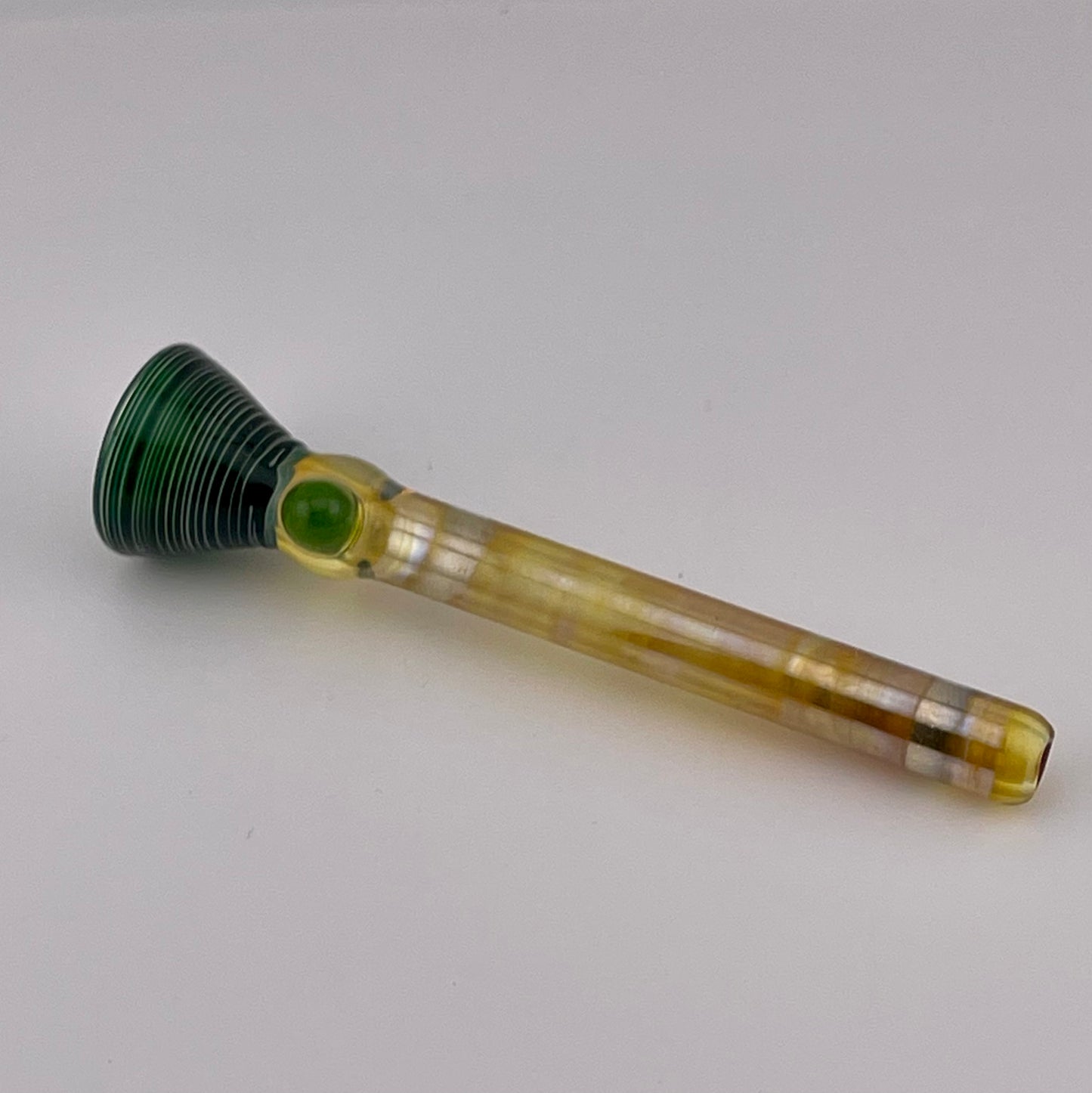 Green Chillum Pipe Silver Fumed