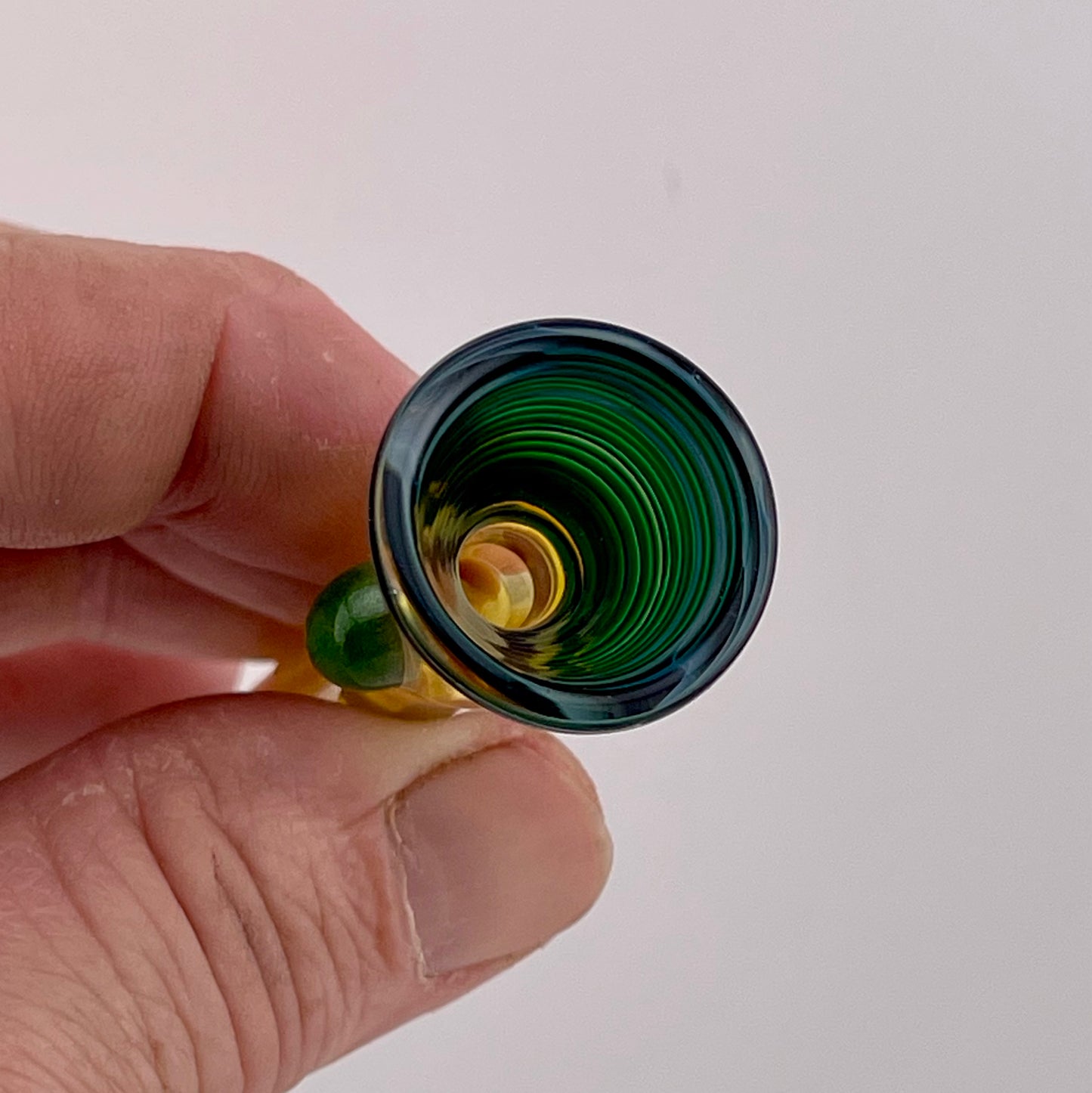 Green Chillum Pipe Silver Fumed