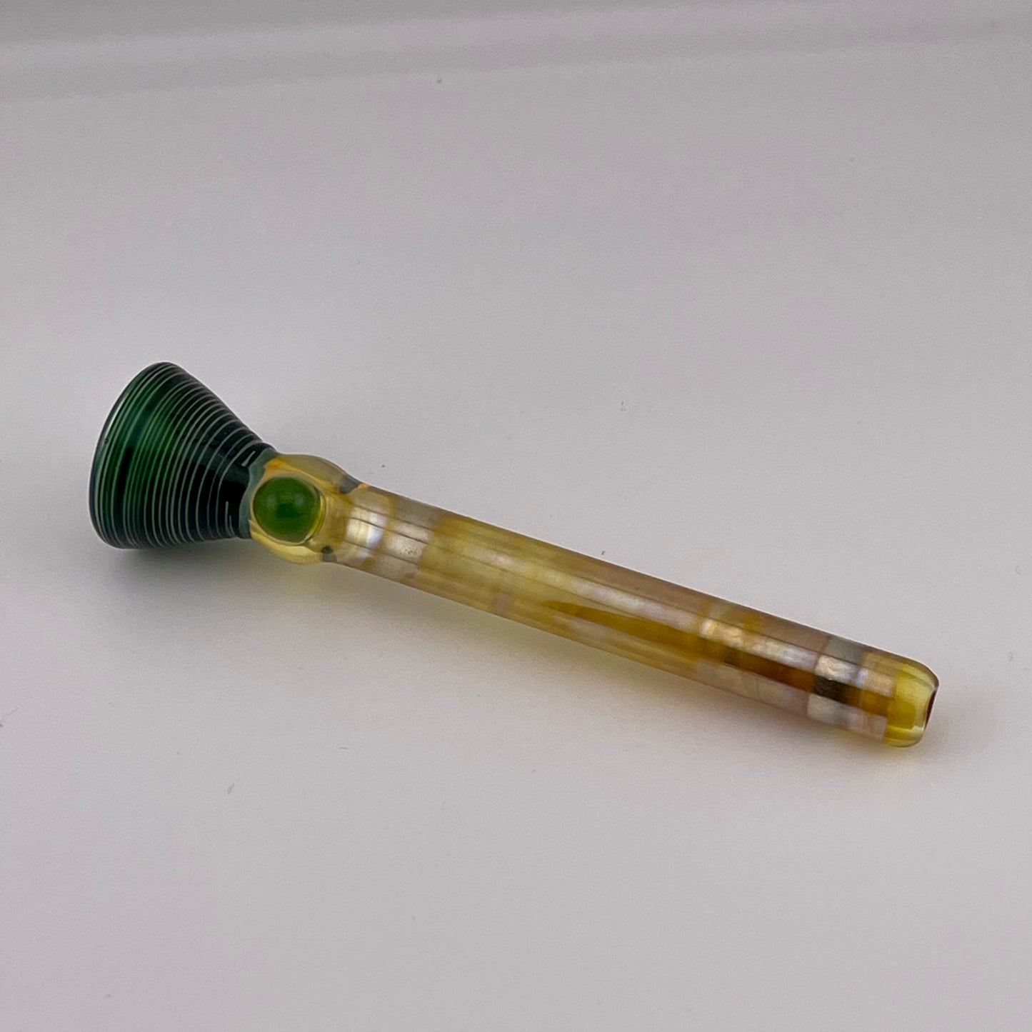 Green Chillum Pipe Silver Fumed