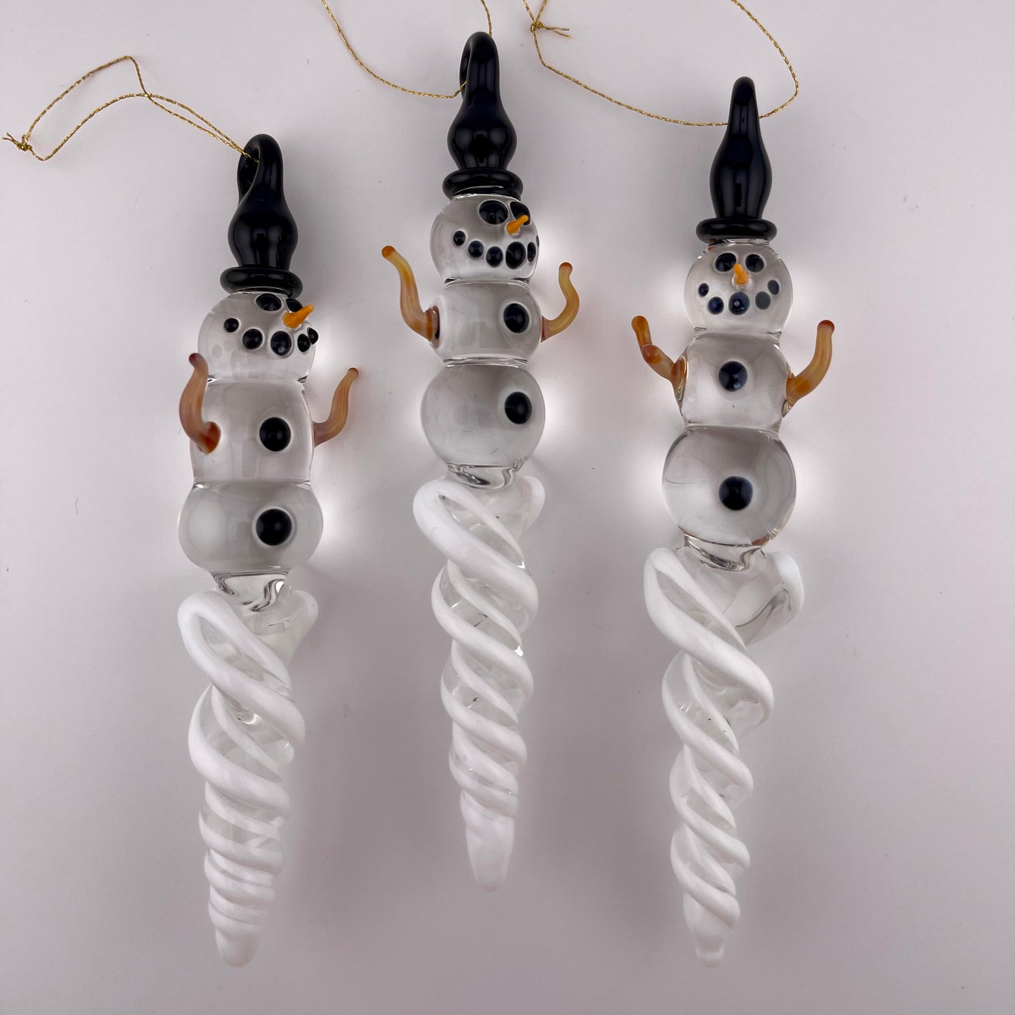 Snowman White Icicle Ornament