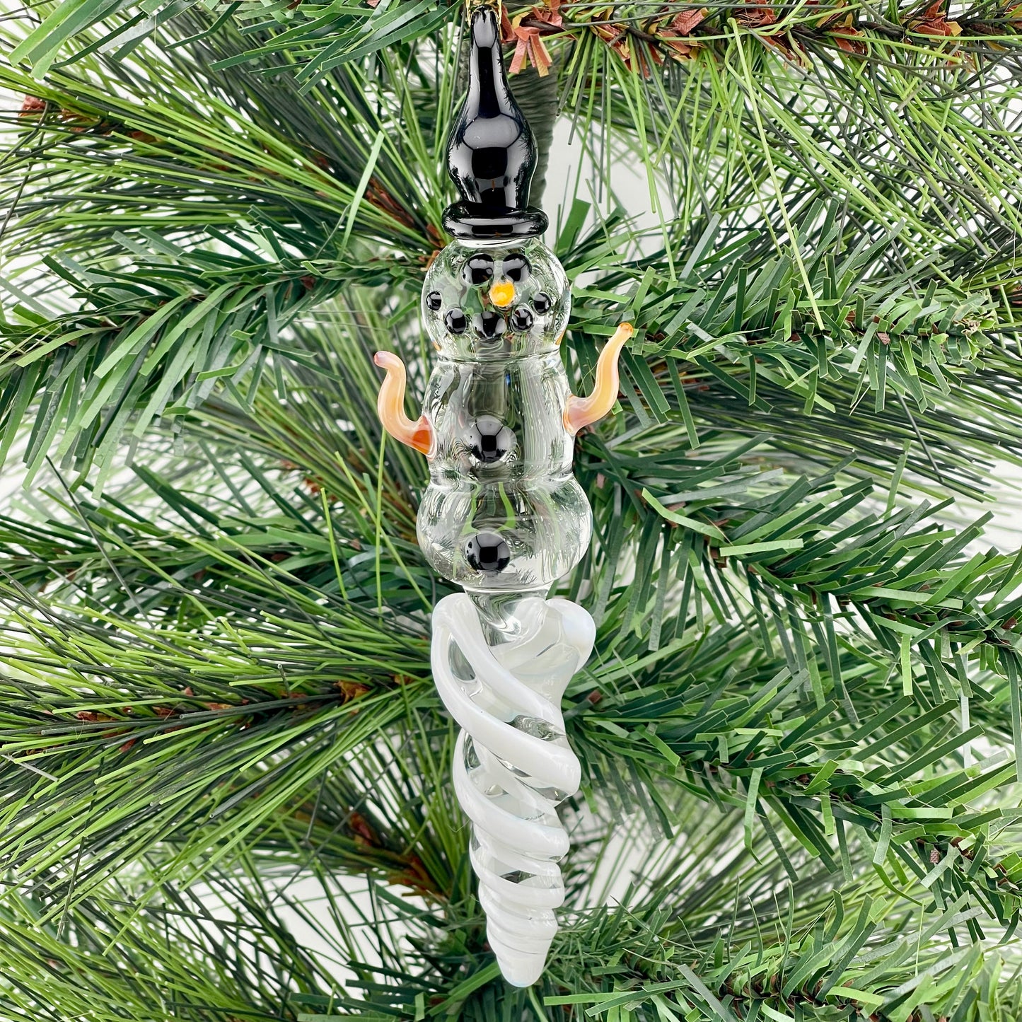 Snowman White Icicle Ornament