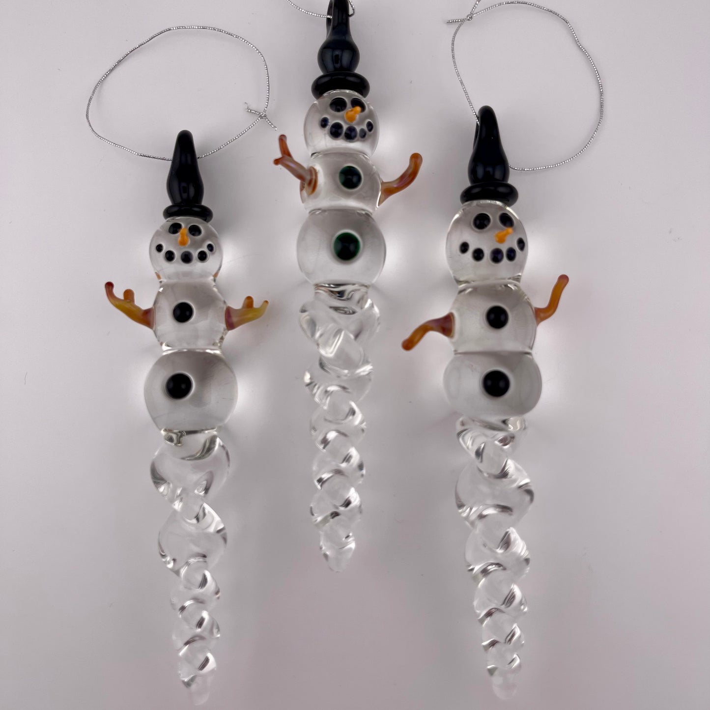 Snowman Clear Icicle Ornaments