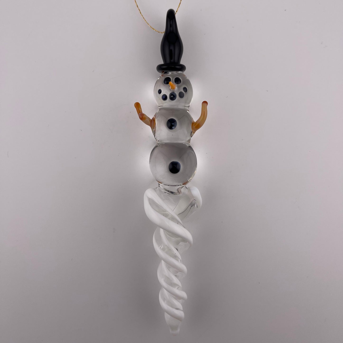 Snowman White Icicle Ornament