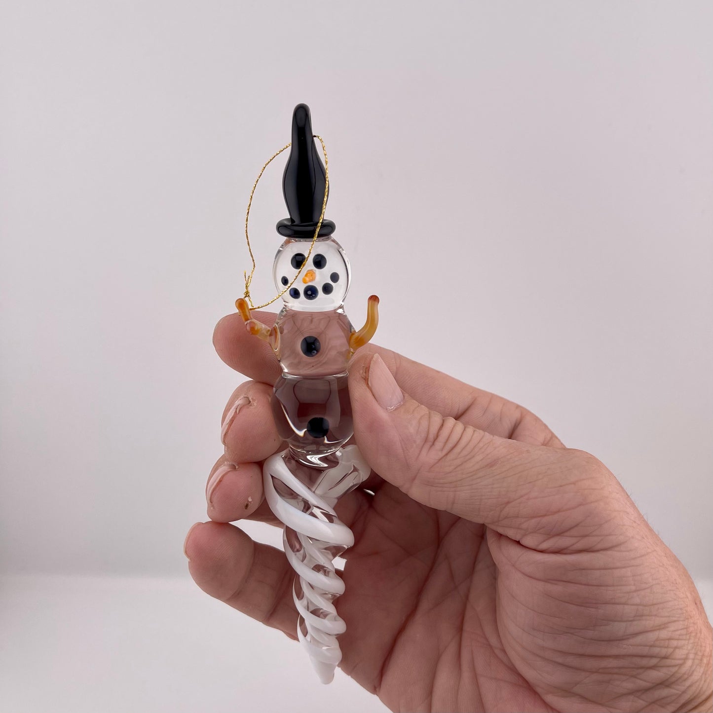 Snowman White Icicle Ornament