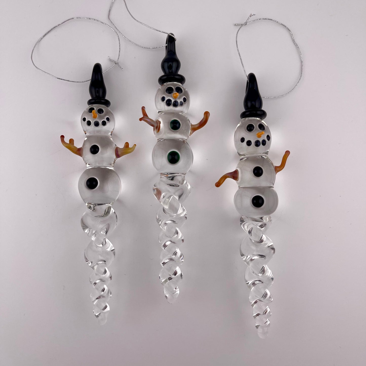 Snowman Clear Icicle Ornaments