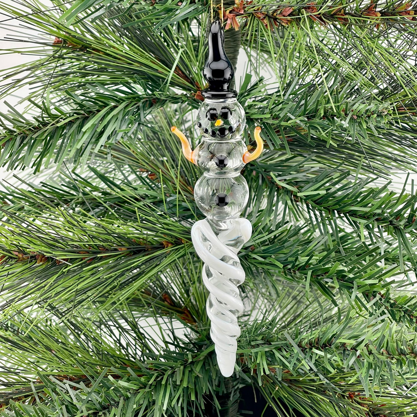 Snowman White Icicle Ornament