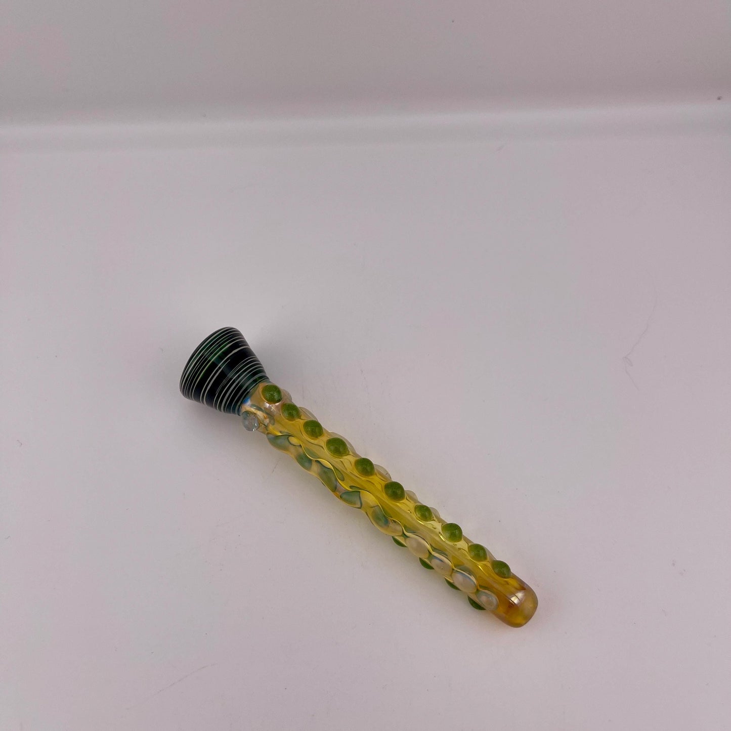 Green Chillum Pipe Silver Fumed