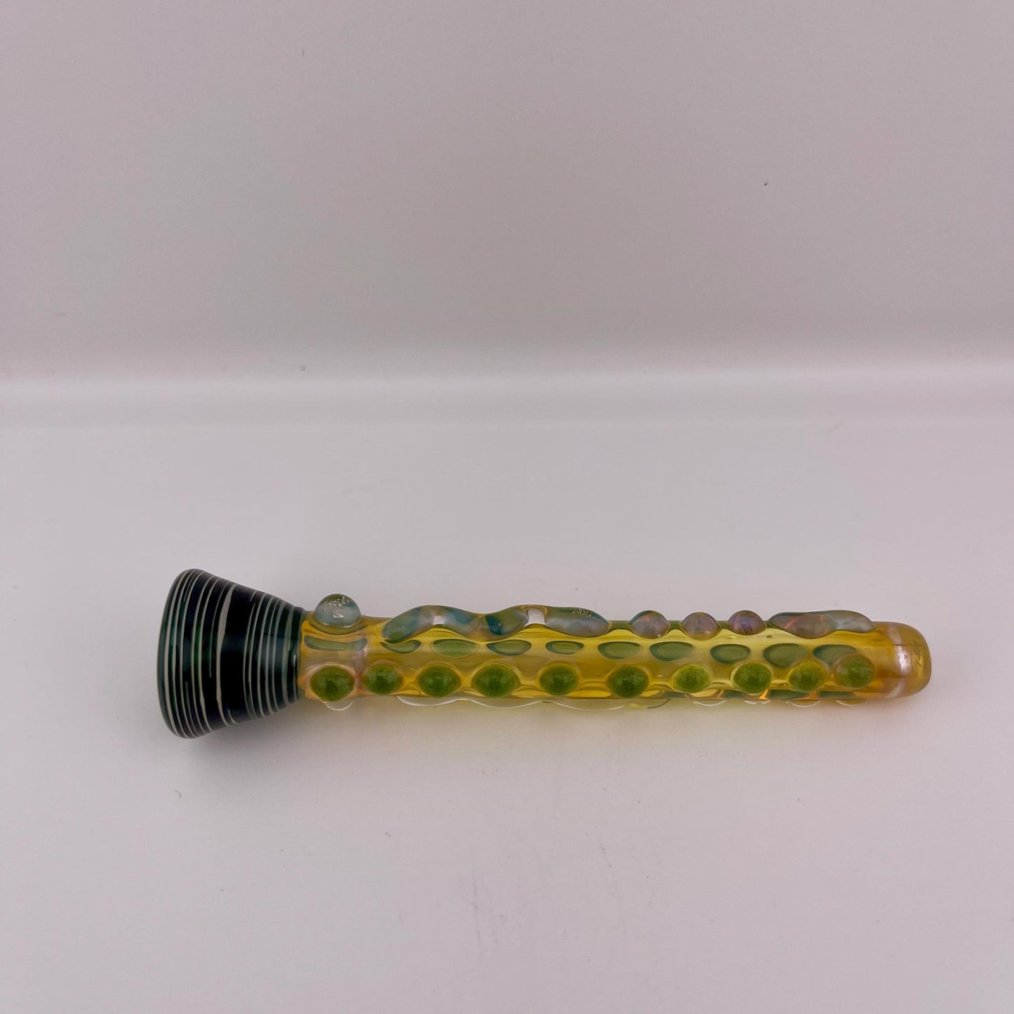 Green Chillum Pipe Silver Fumed