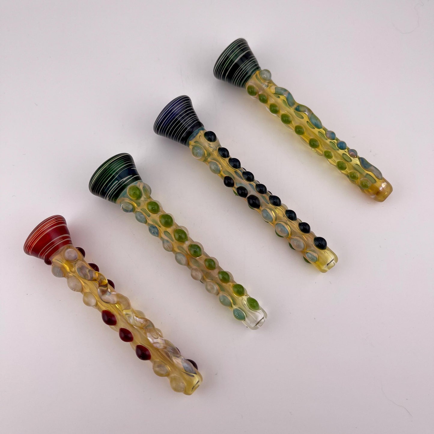 Green Chillum Pipe Silver Fumed