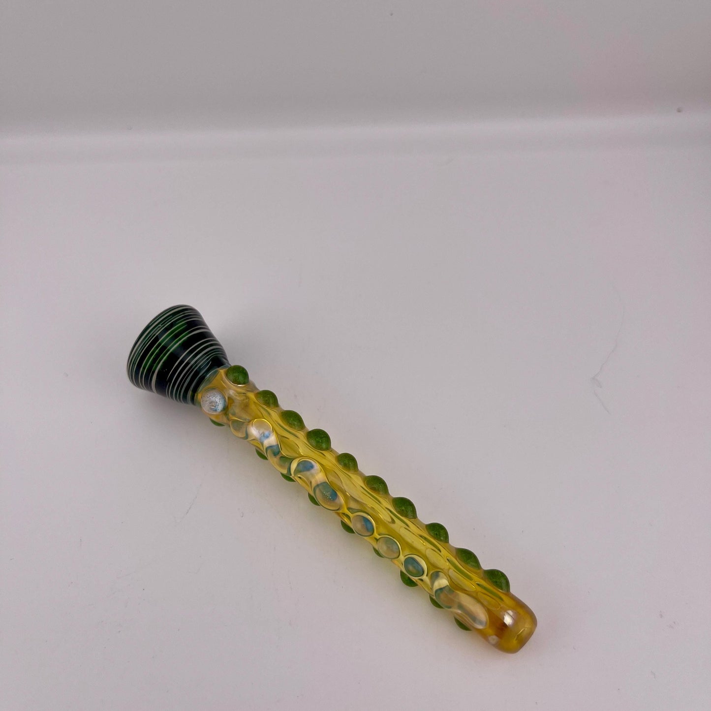 Green Chillum Pipe Silver Fumed