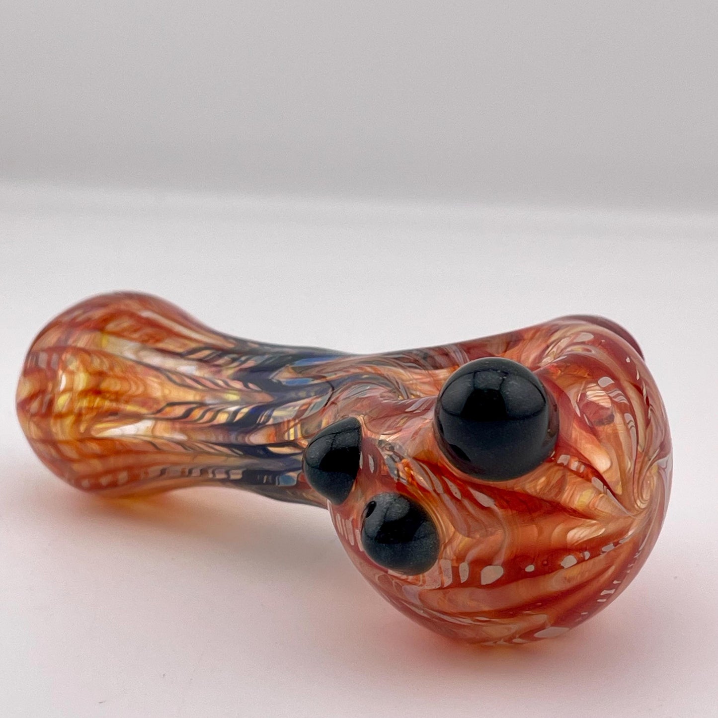 Wrap n Raked Red and Blue Silver Fumed Spoon Pipe