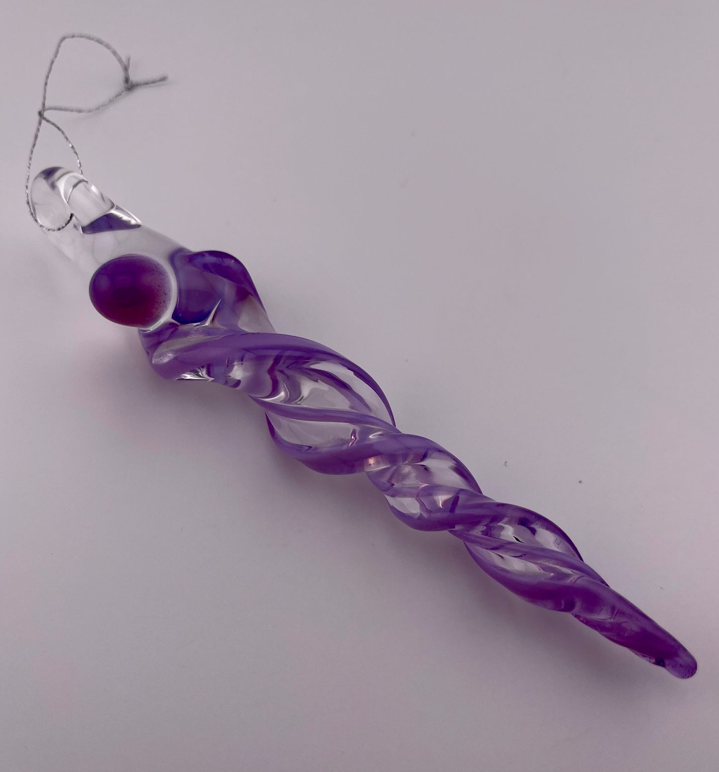 Glass Pink Slime Icicle Ornament