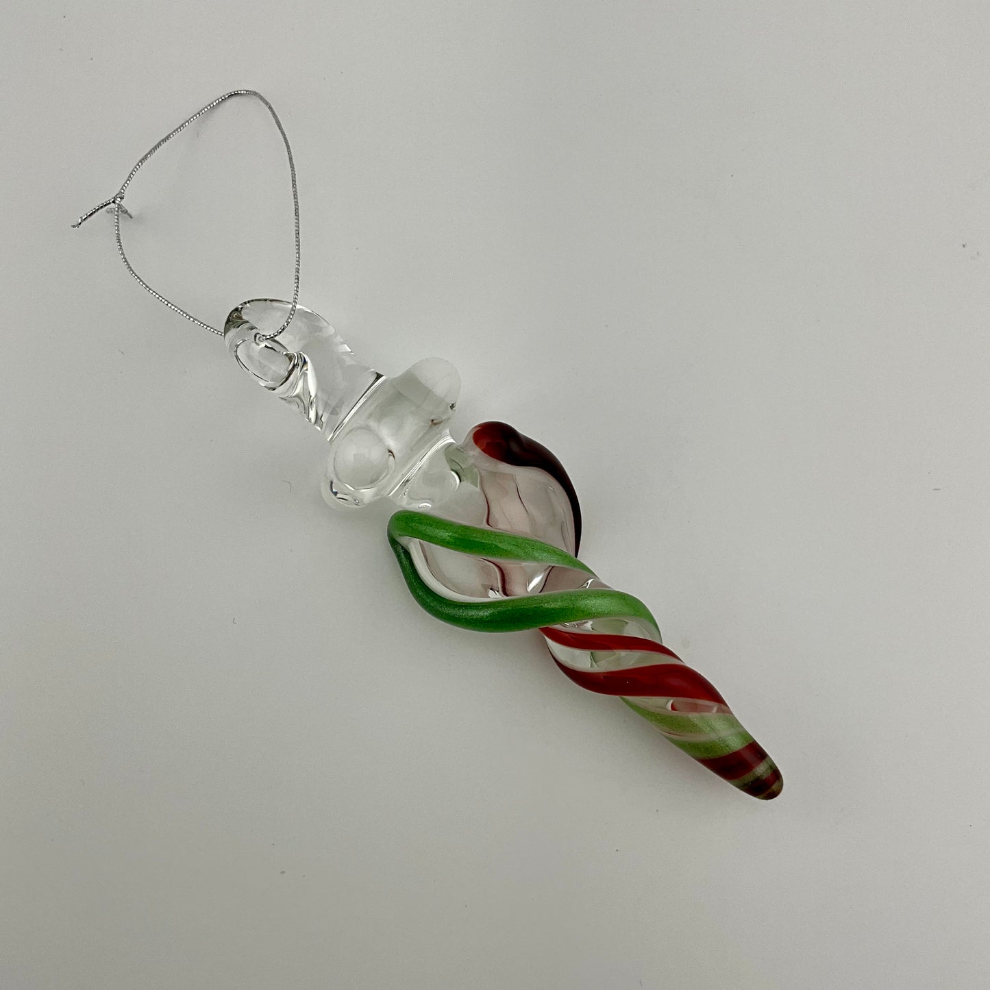 3 Pack Elvis Red and Sparkly Green Glass Icicle Ornament  "Holiday Special"