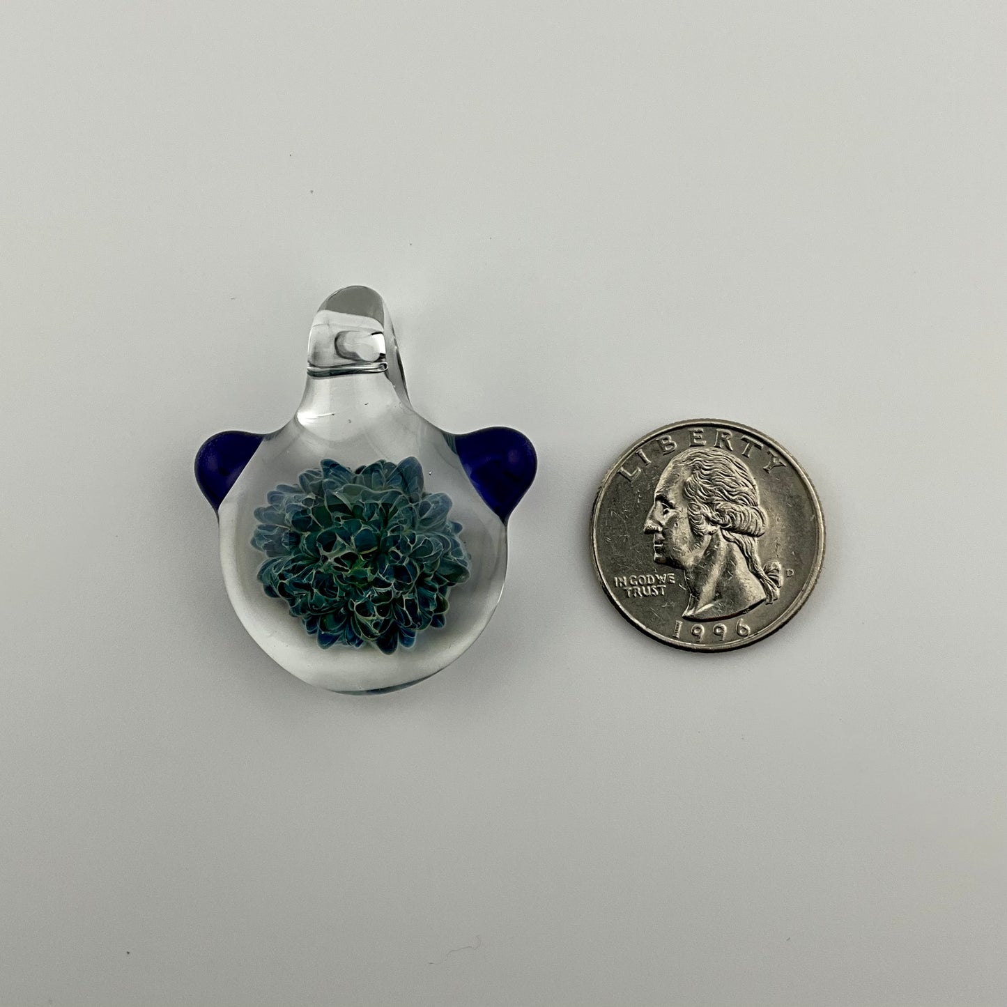 Small Glass Bluemoon Frit Pendant