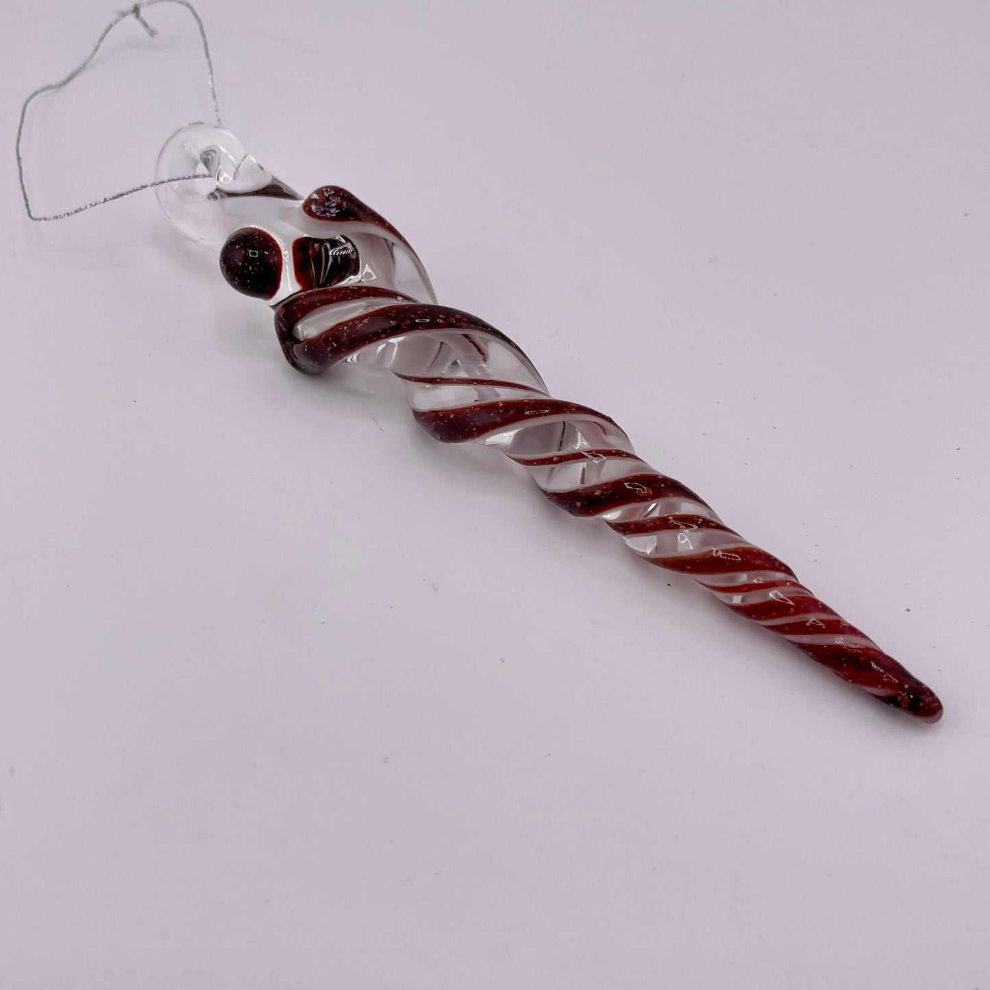 Blizzard Red Glass Icicle Ornament