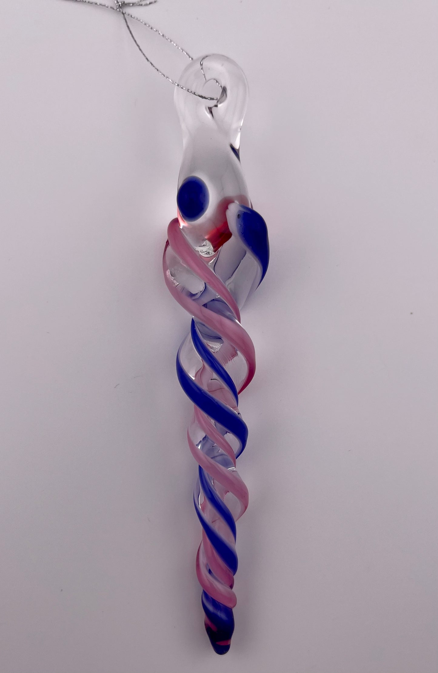 Telemagenta and Neptune Glass Icicle Ornament