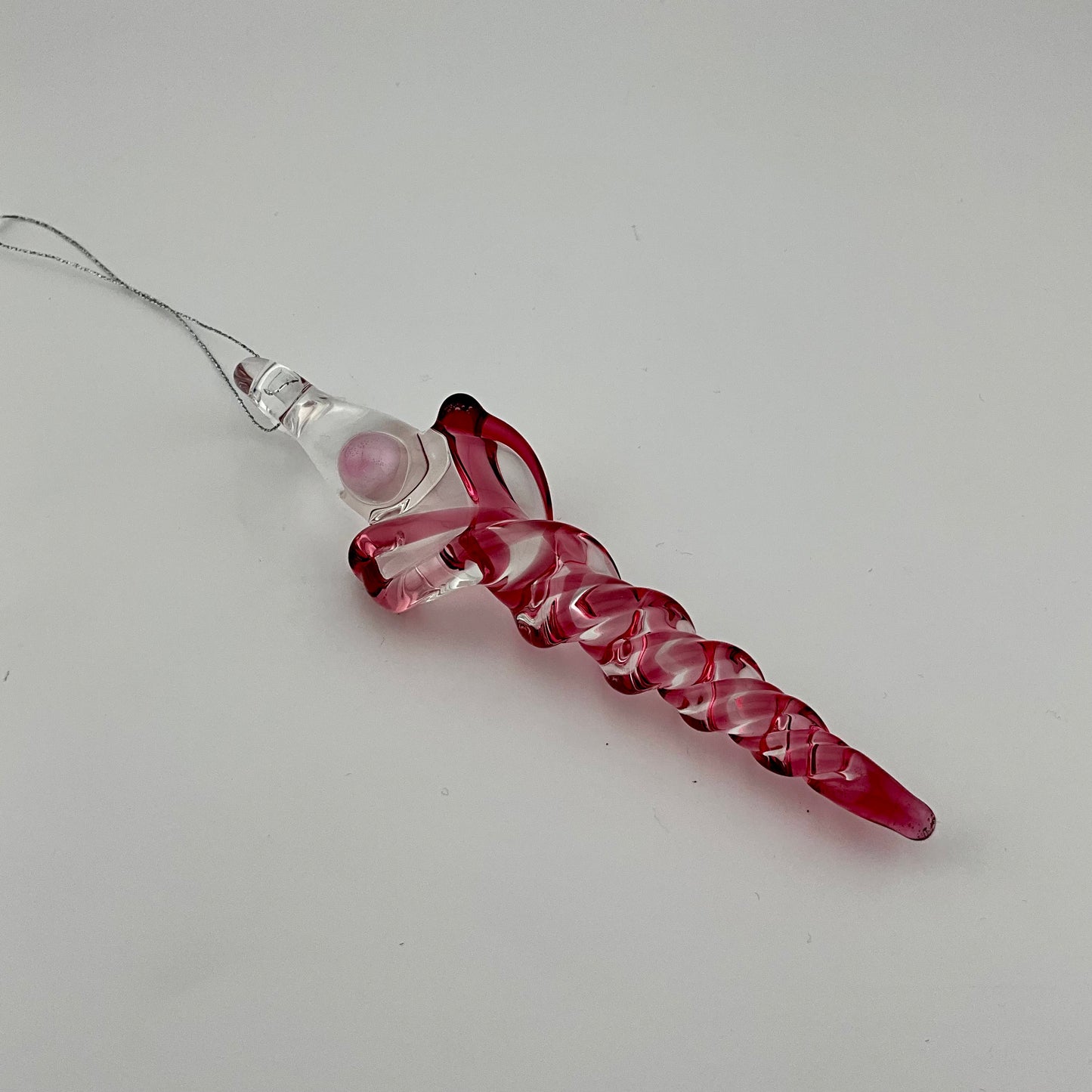 Gold Ruby Glass Icicle Christmas Ornaments