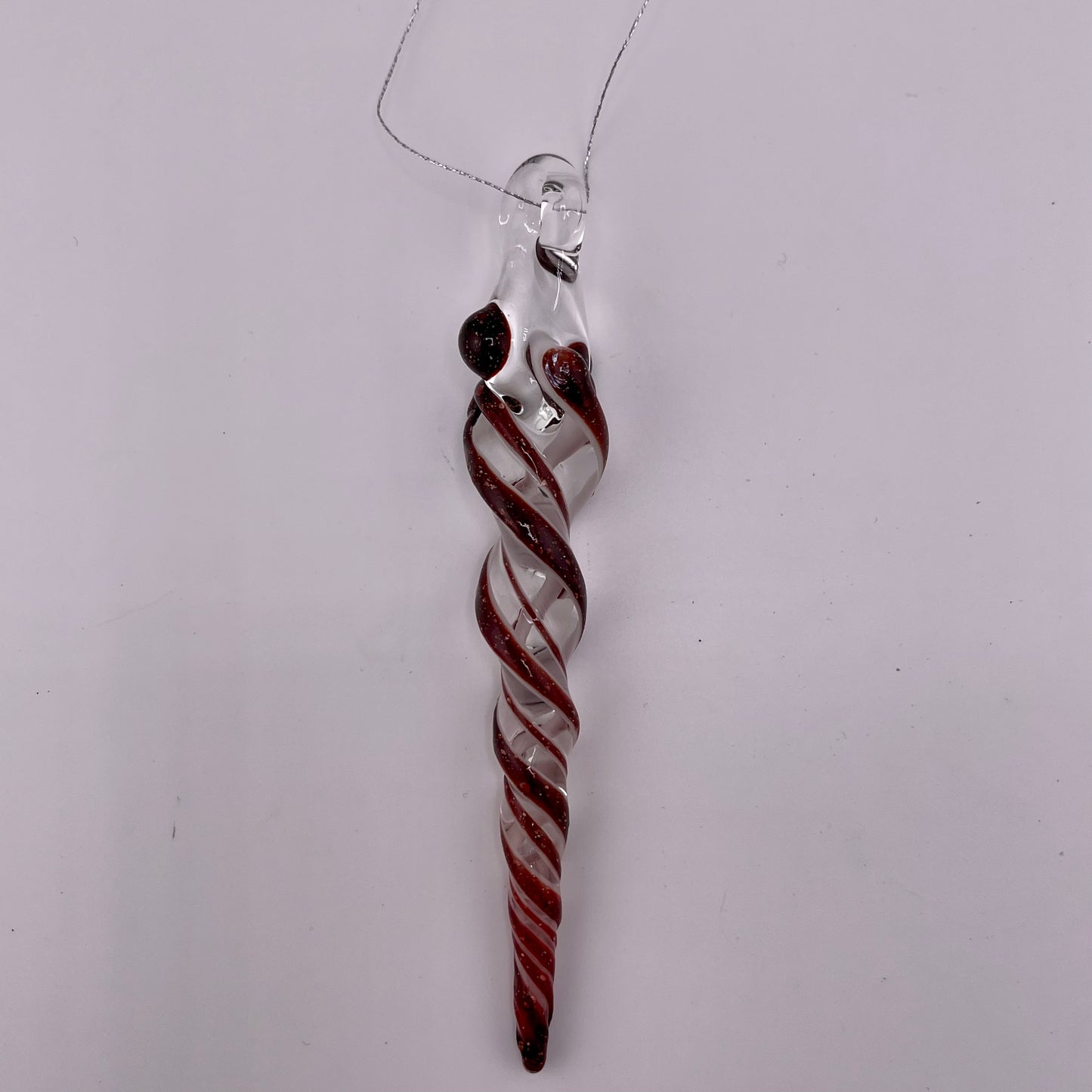 Blizzard Red Glass Icicle Ornament