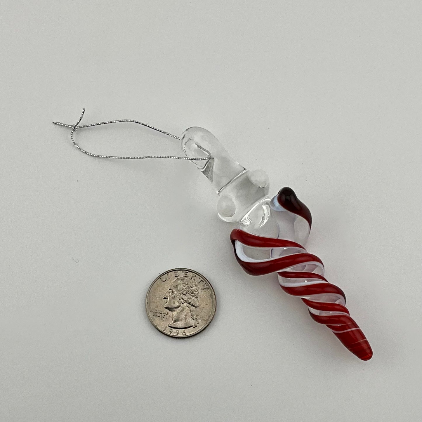 Mini Elvis Red over White Glass Icicle Ornaments