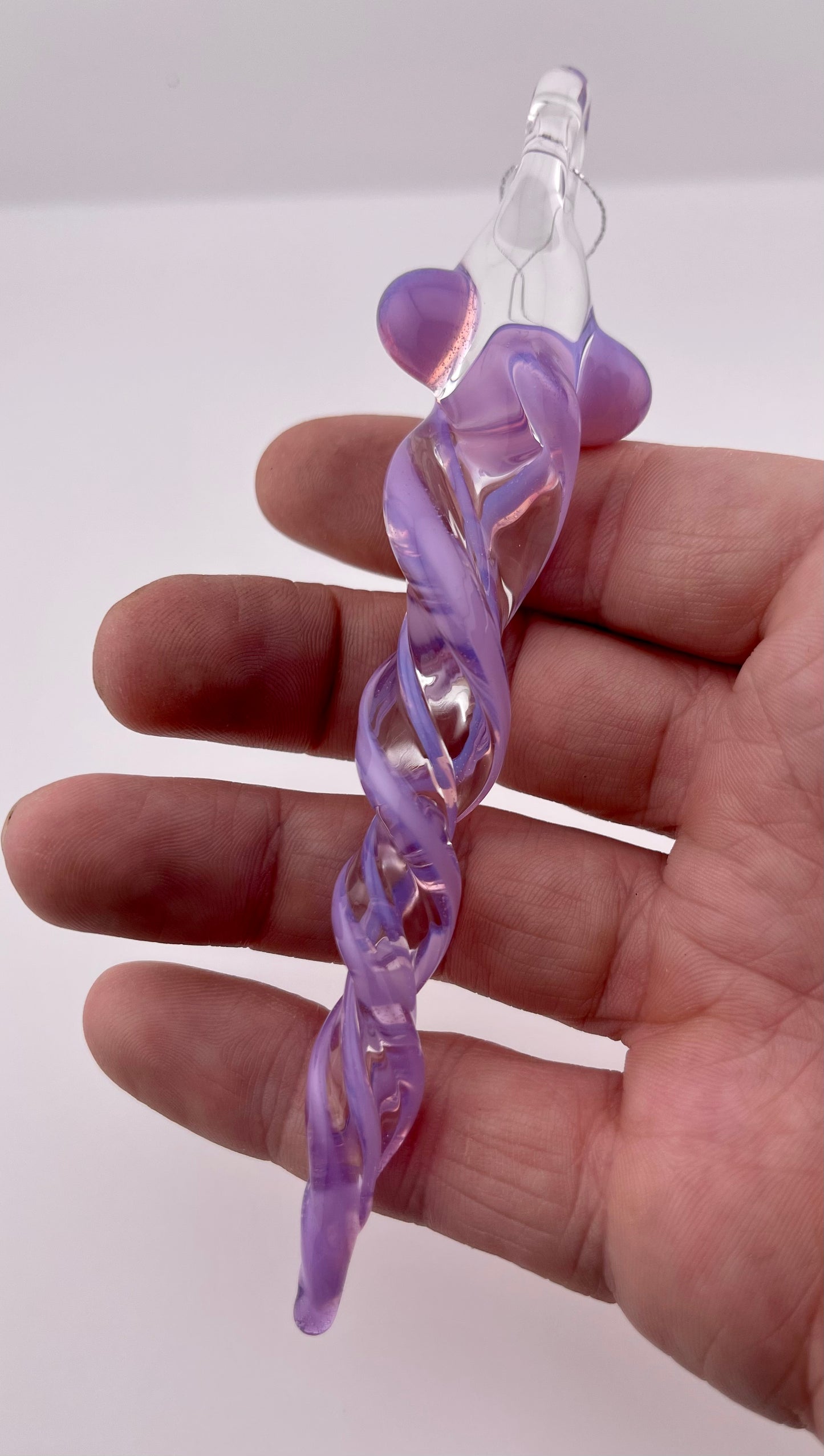 Glass Pink Slime Icicle Ornament